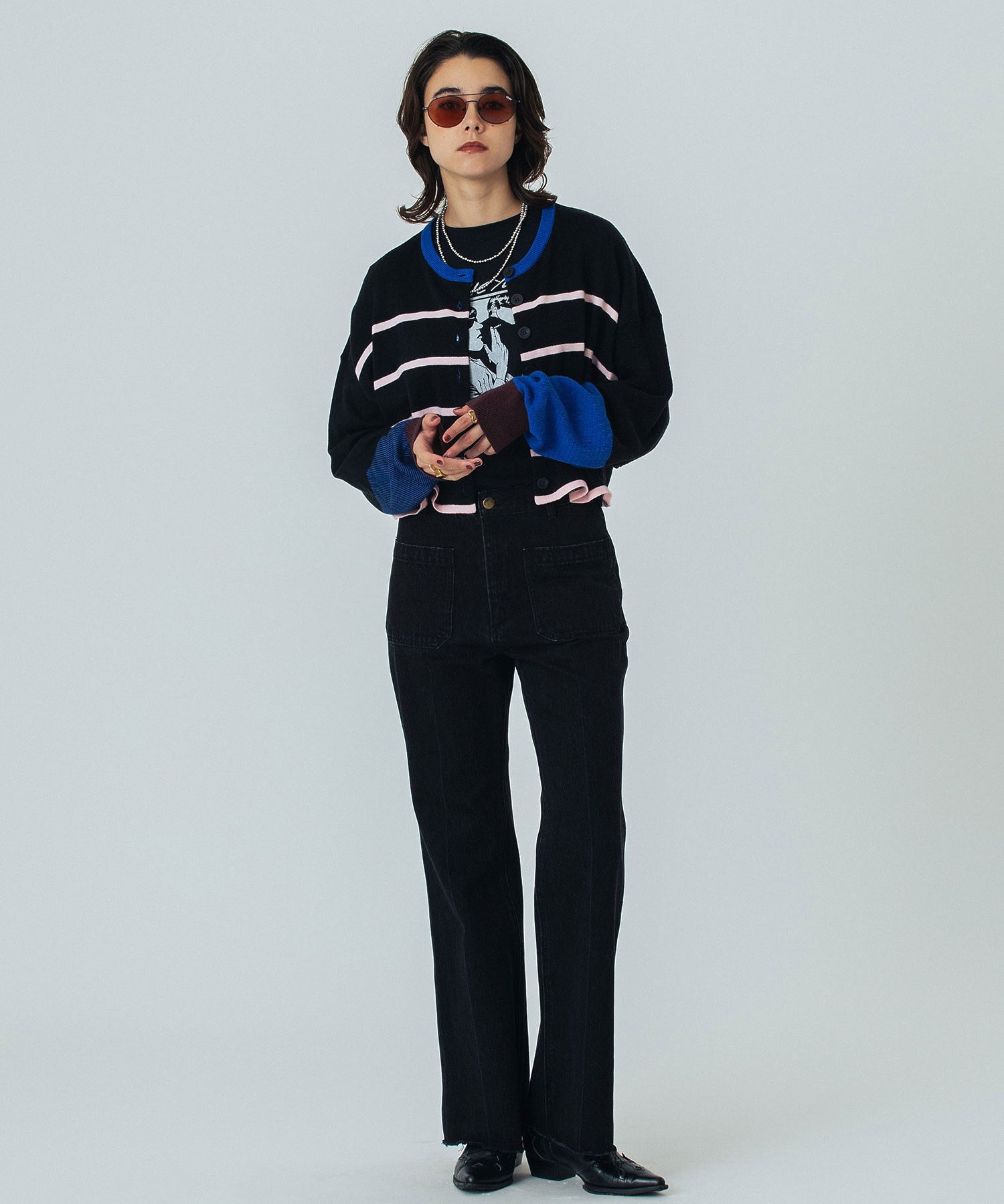 CREOLME/フレアデニムパンツ