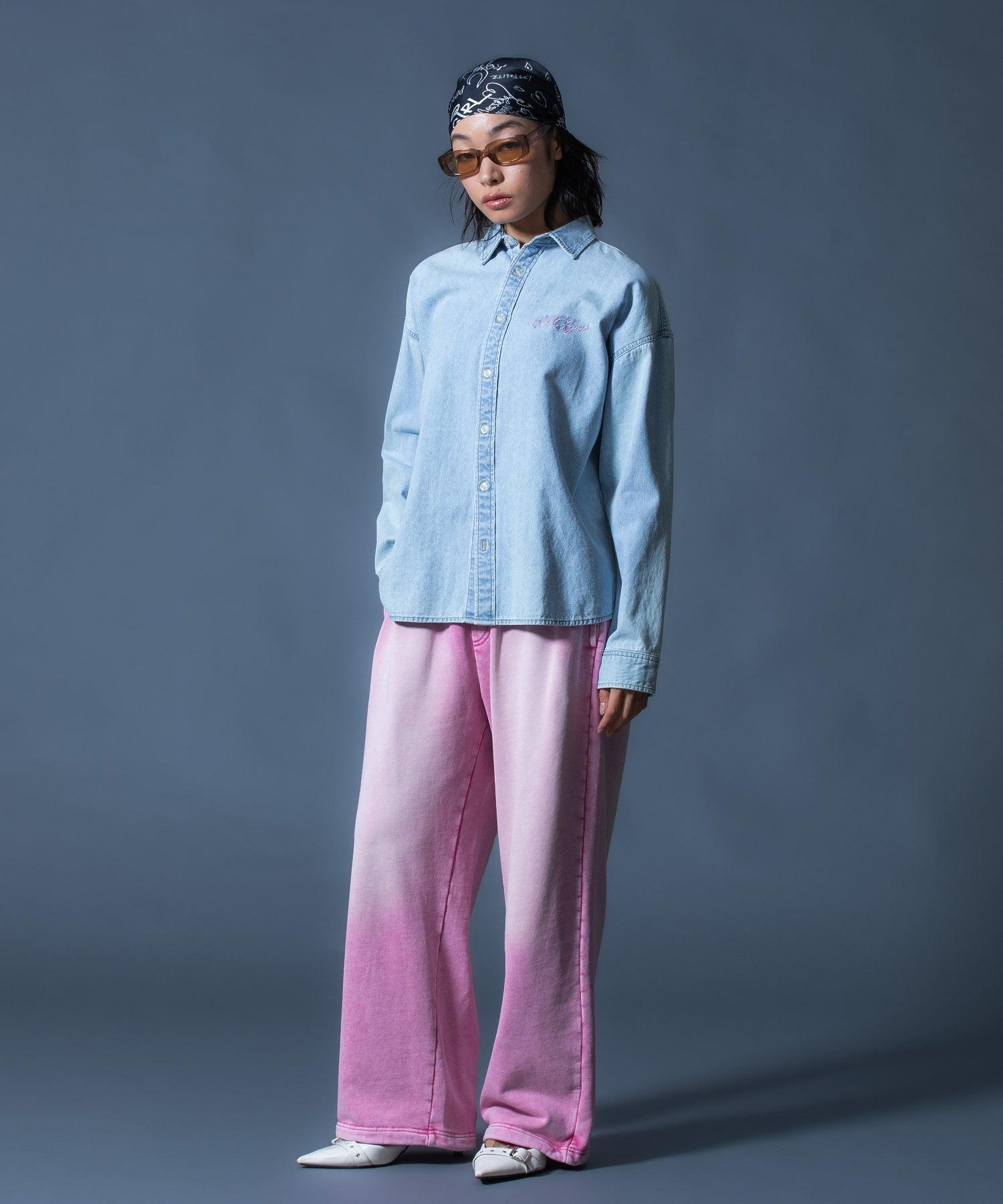 FACE LABEL WASHED SWEATPANTS