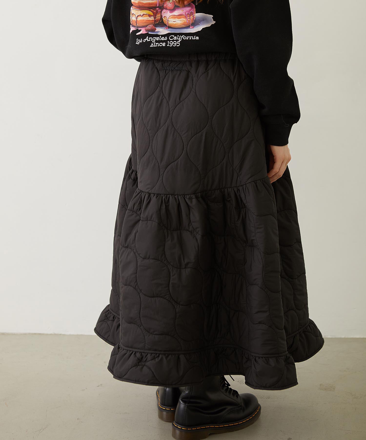 QUILTED FLARED SKIRT