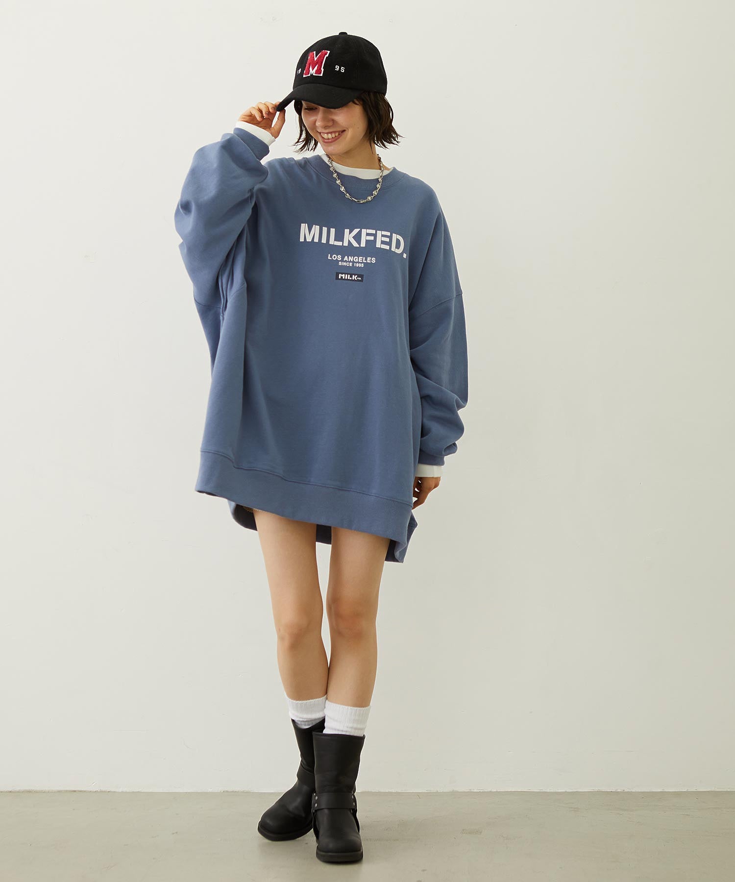 STENCIL AND BAR LOGO BIG SWEAT TOP