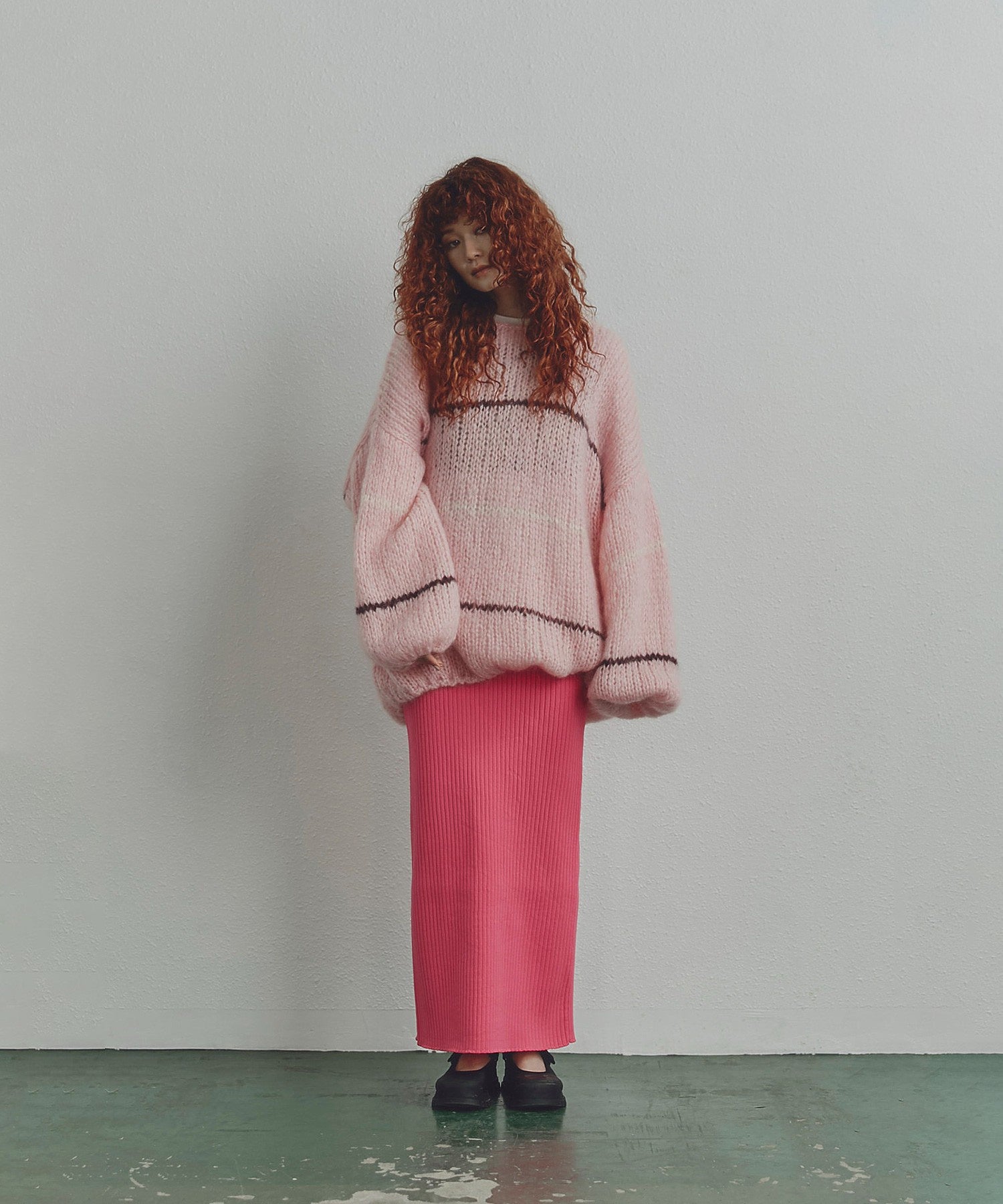 リブニットスカート