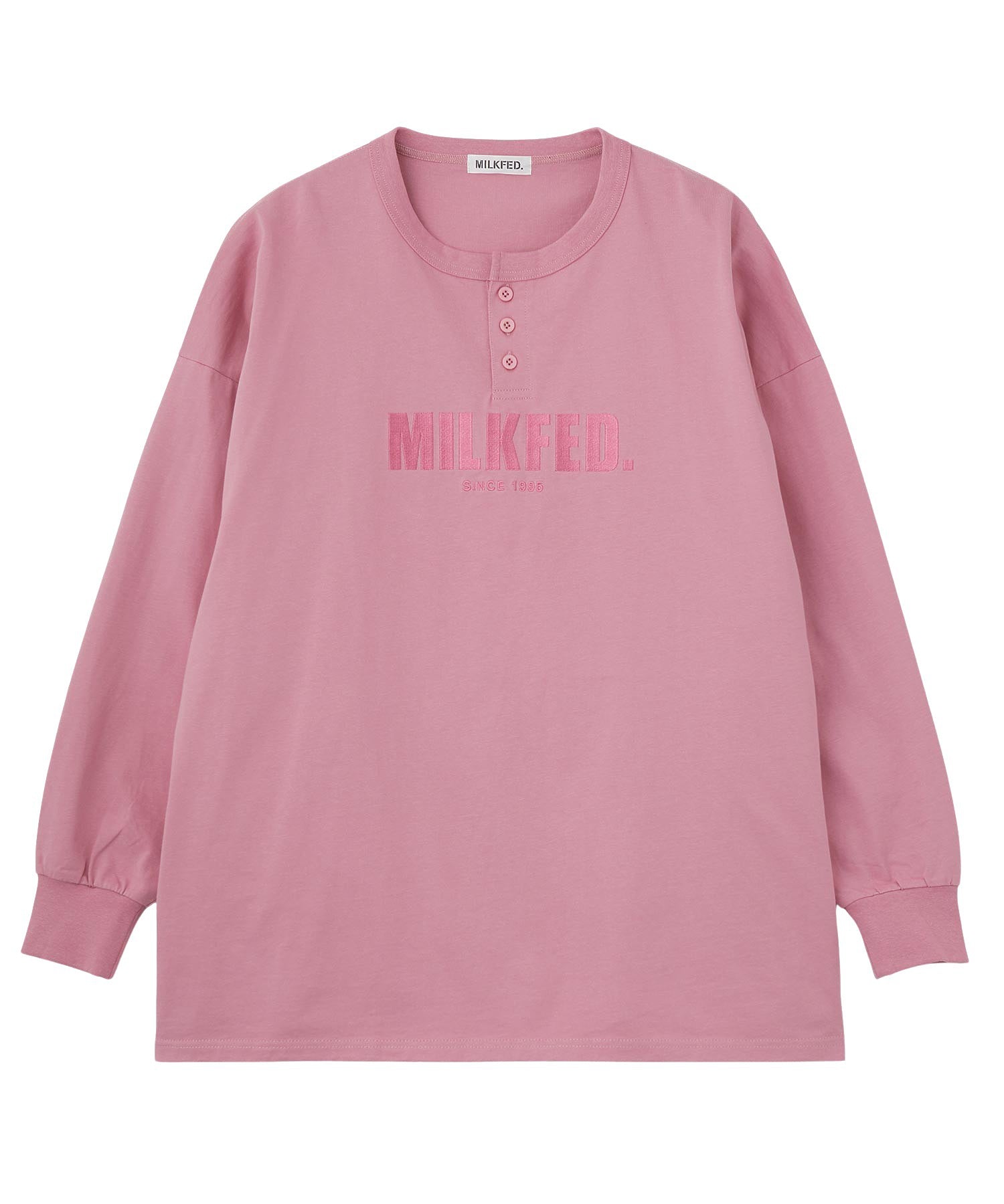 HENLEY NECK BIG L/S TOP