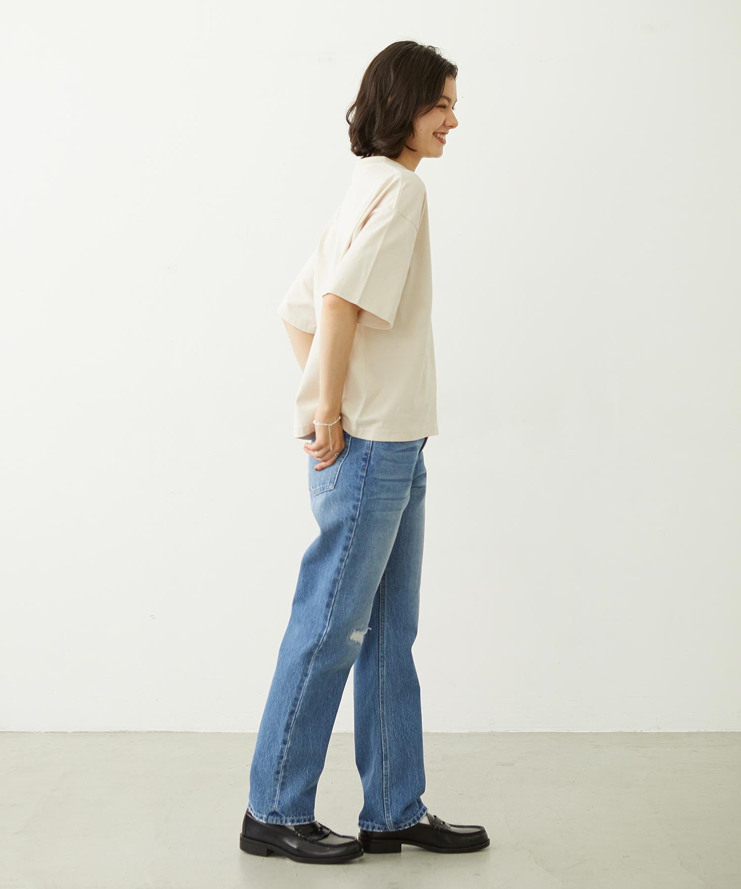REPAIR DETAIL DENIM PANTS