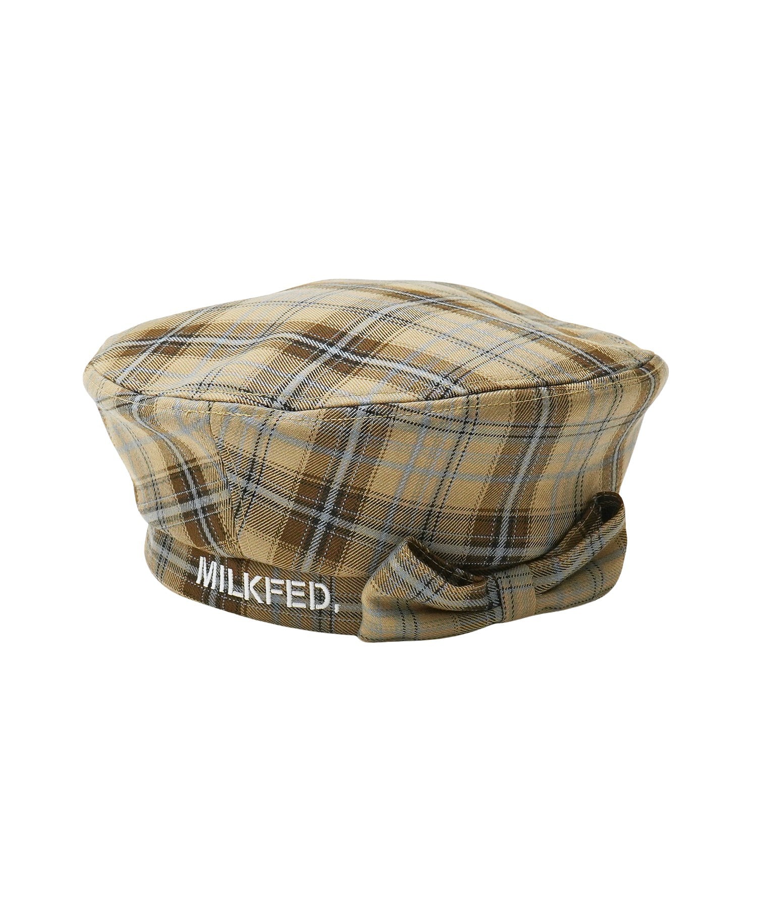 LOGO PLAID BERET