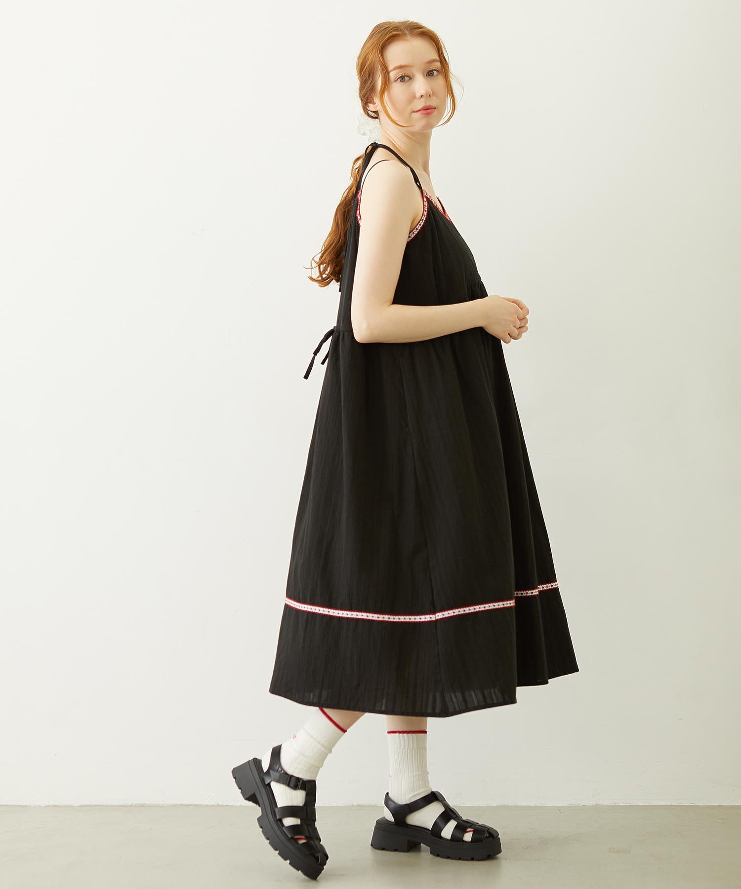 TYROLEAN TAPE CAMI DRESS