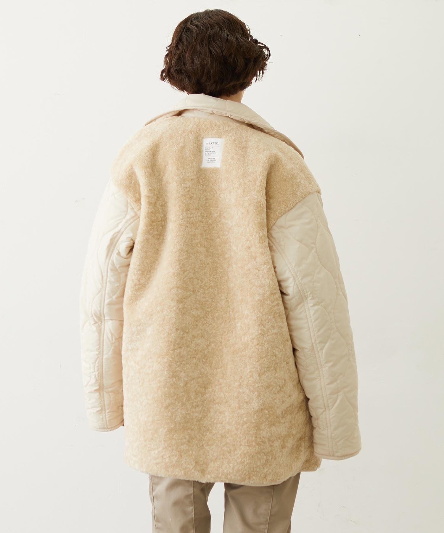 REVERSIBLE QUILTED LOGO LONG COAT