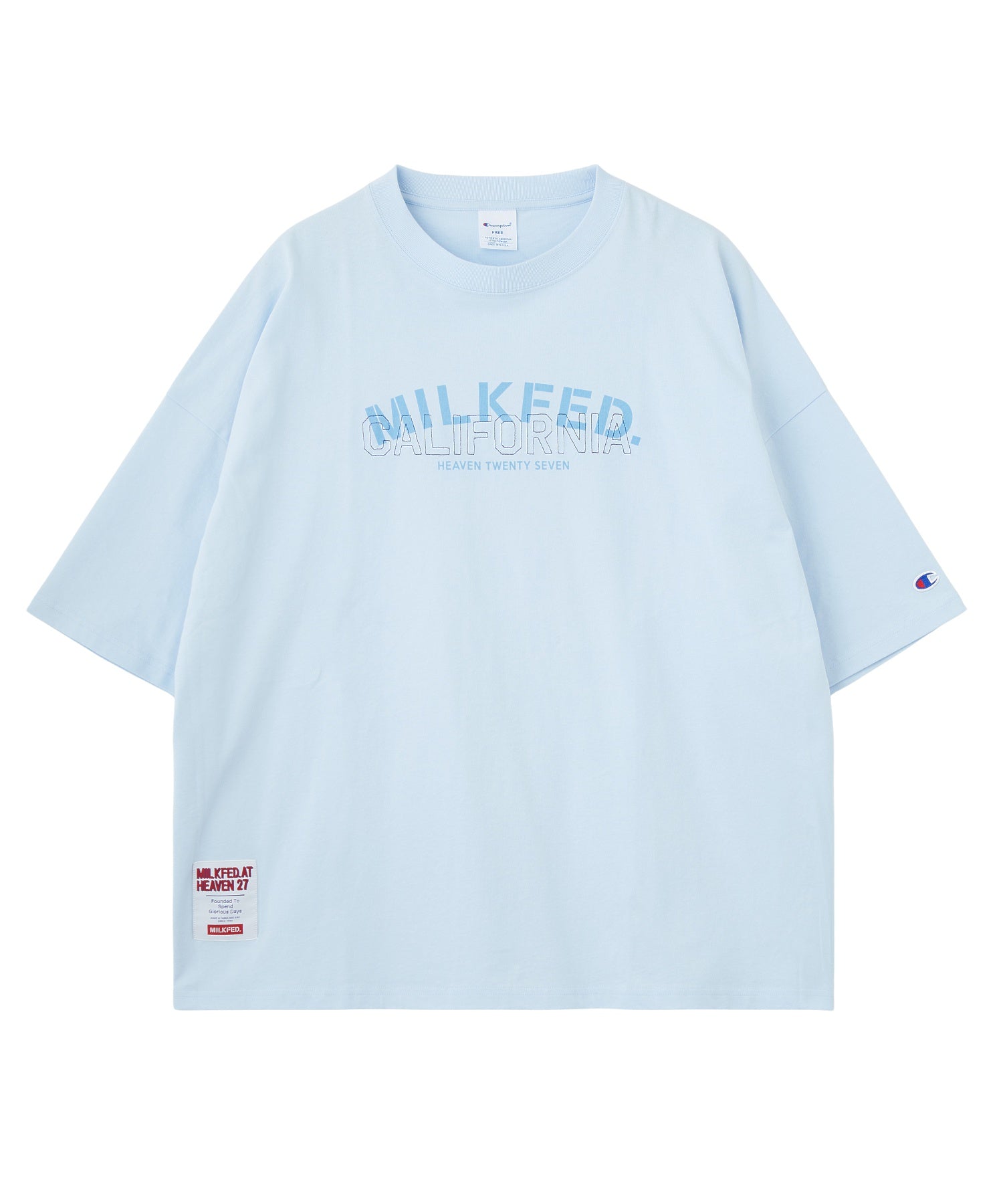 MILKFED.×CHAMPION LAYER LOGO BIG TEE