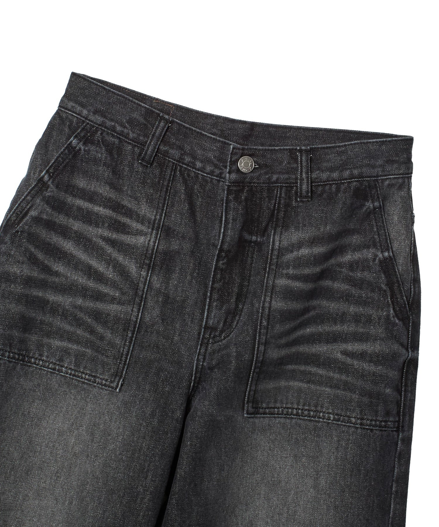 FADED WIDE LEG FLARE DENIM PANTS