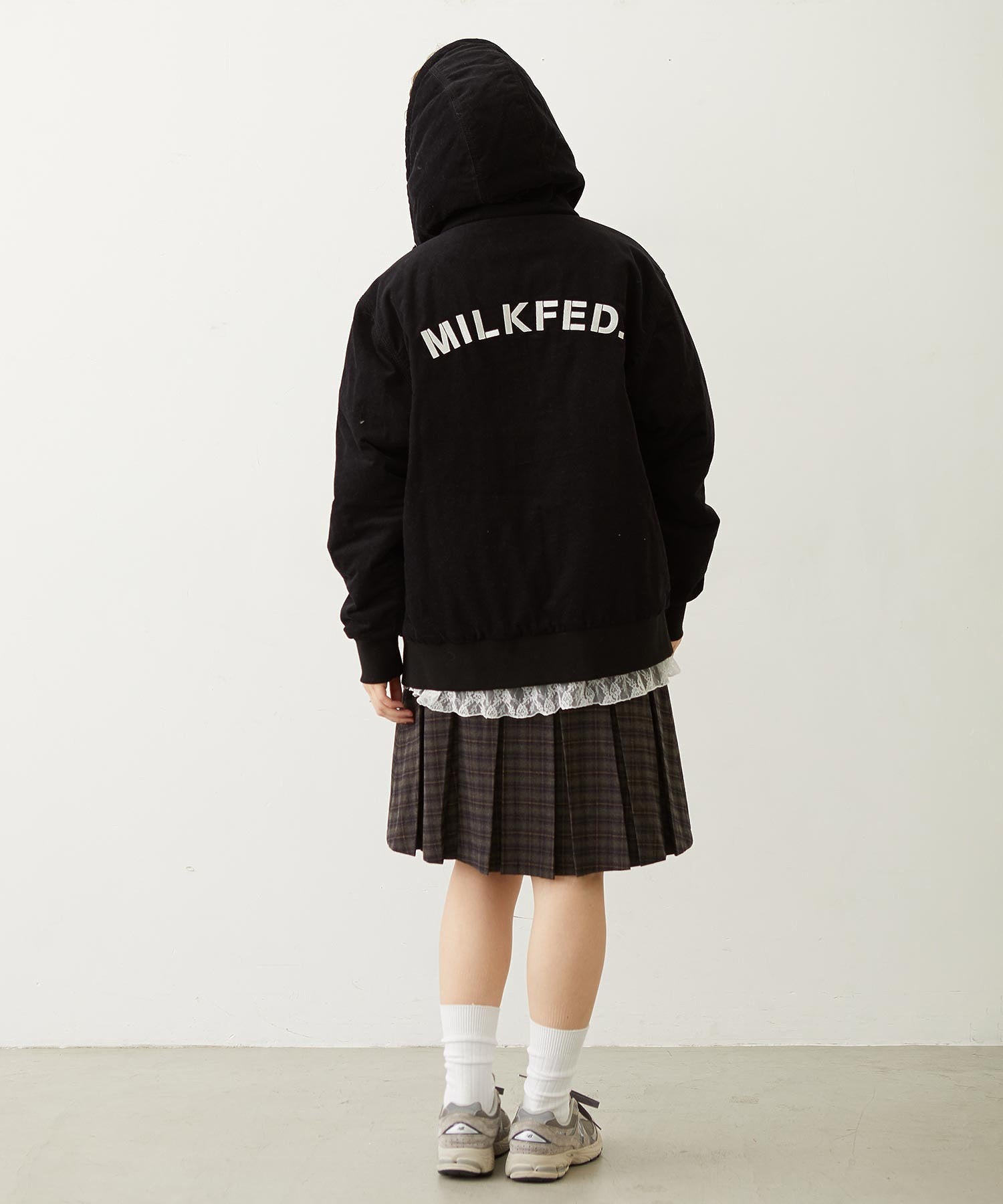 LOGO EMBROIDERED CORDUROY HOODED JACKET