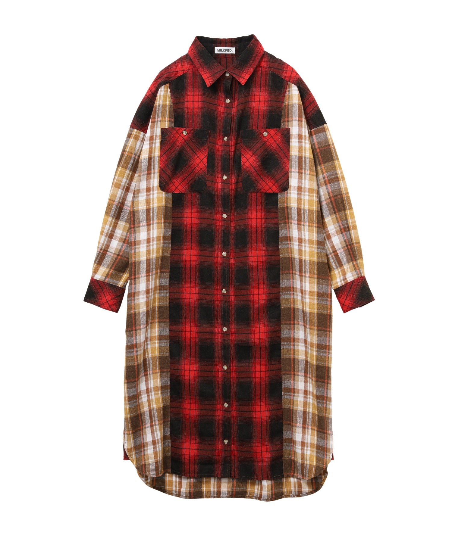 WASHED PANEL SHIRT DRESS