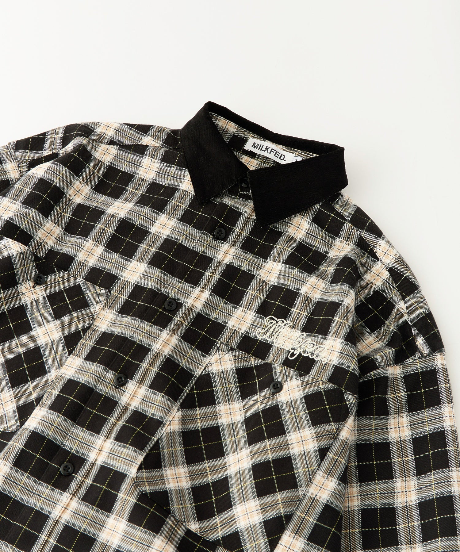 HEART ELBOW PATCH PLAID SHIRT