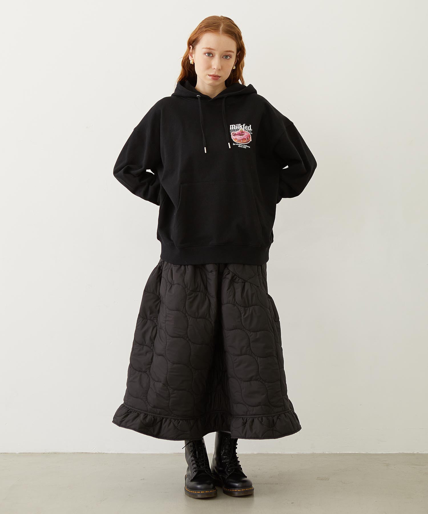 QUILTED FLARED SKIRT