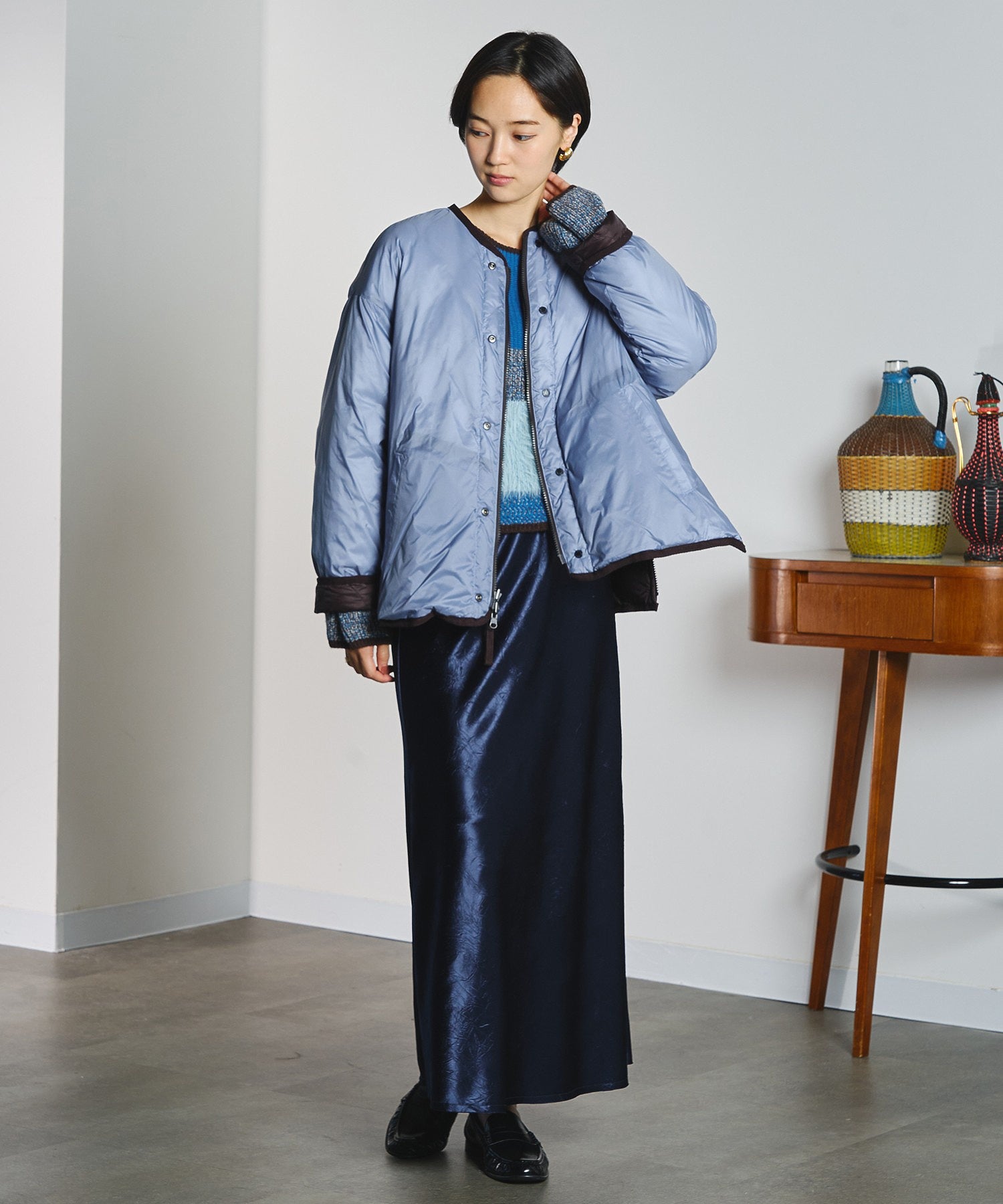 CREOLME/SATIN LONG SKIRT