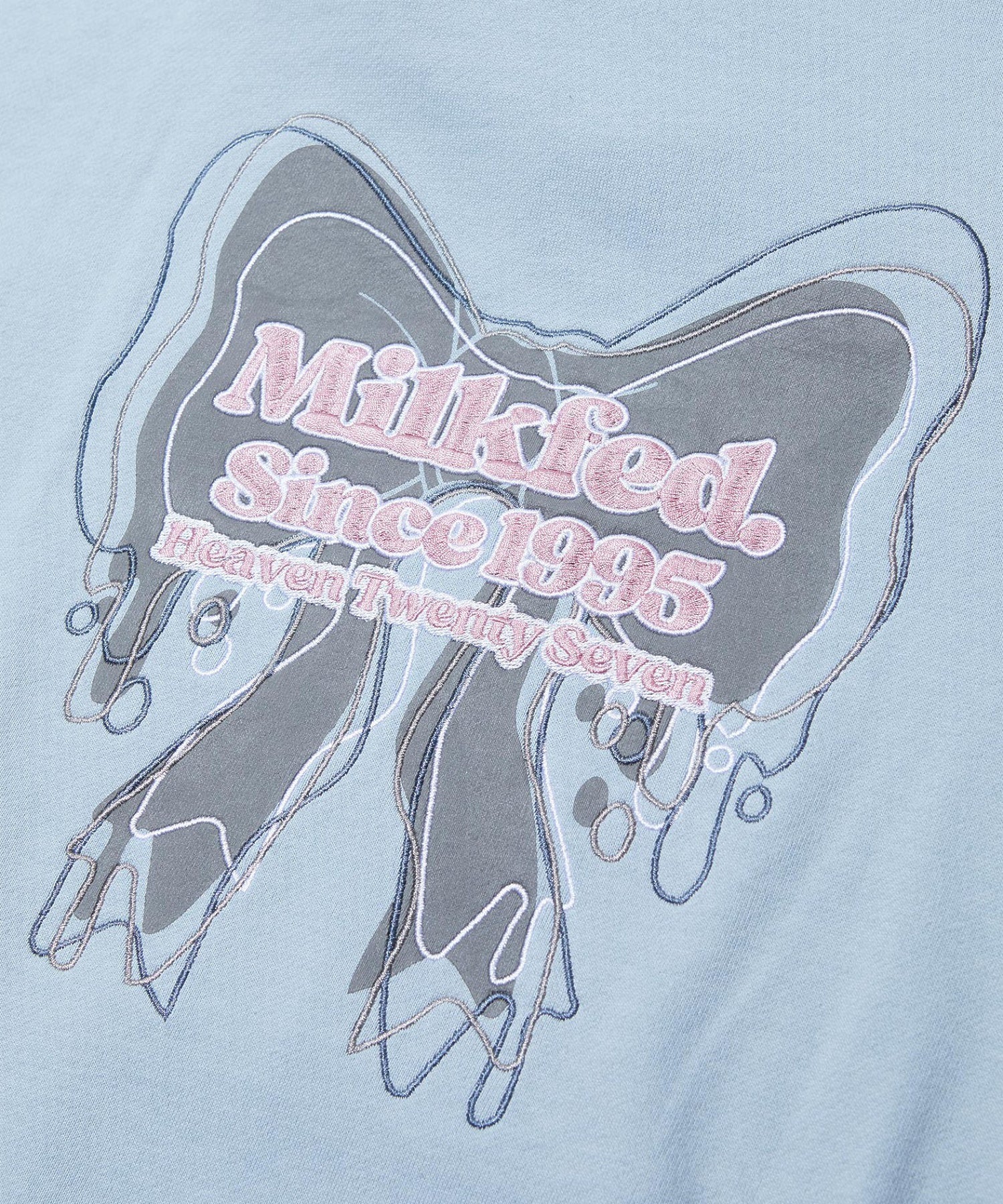 RIBBON EMBROIDERY SWEAT HOODIE