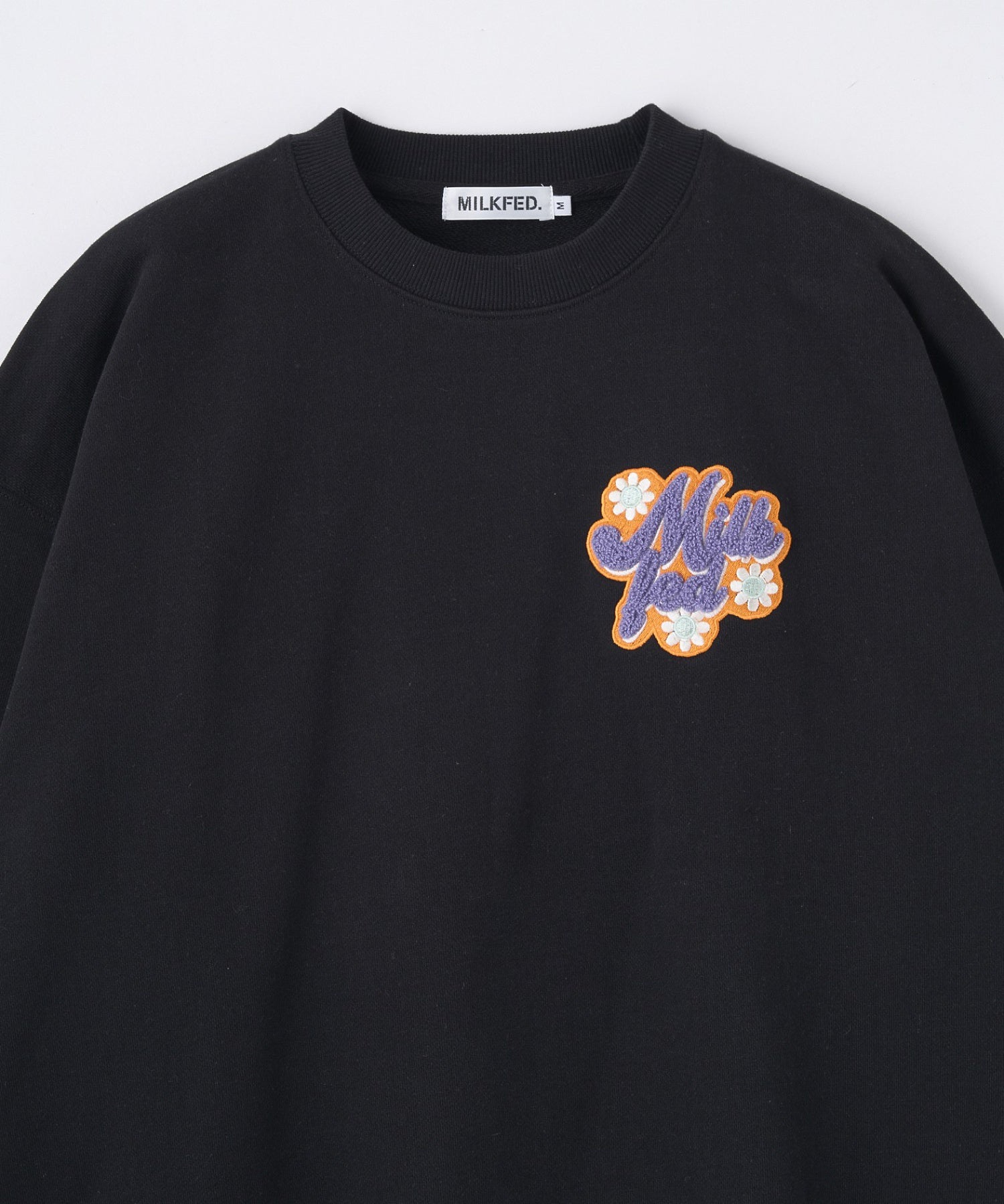 FLOWER LOGO CHENILLE EMBROIDERY SWEAT TOP