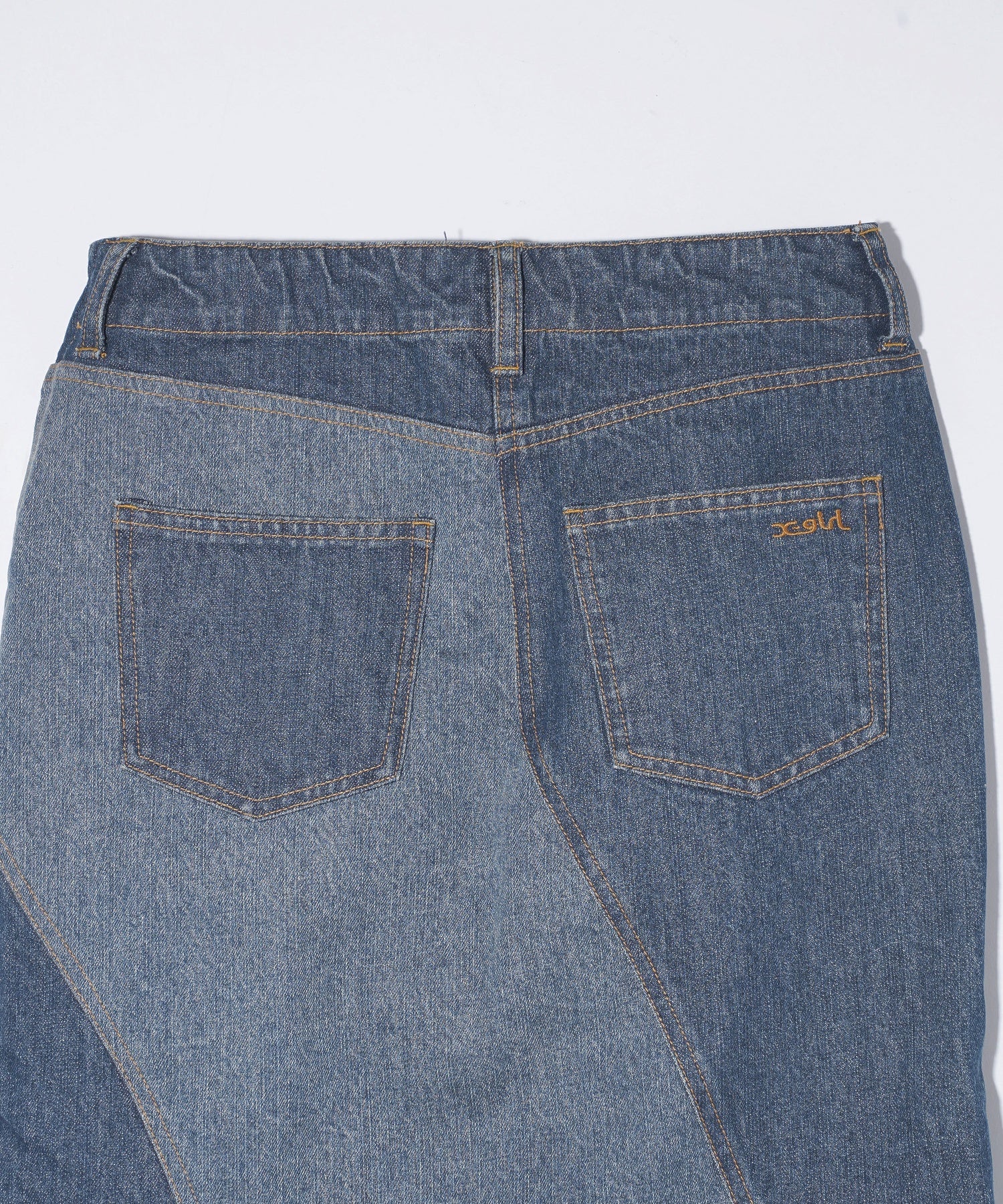 LACE UP DENIM SKIRT
