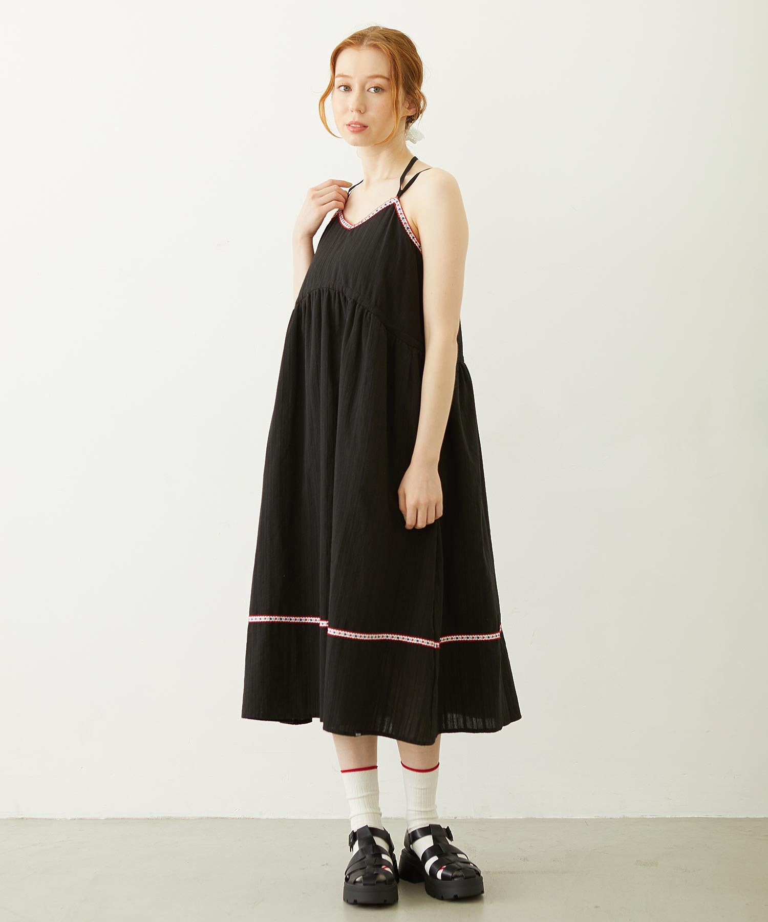 TYROLEAN TAPE CAMI DRESS