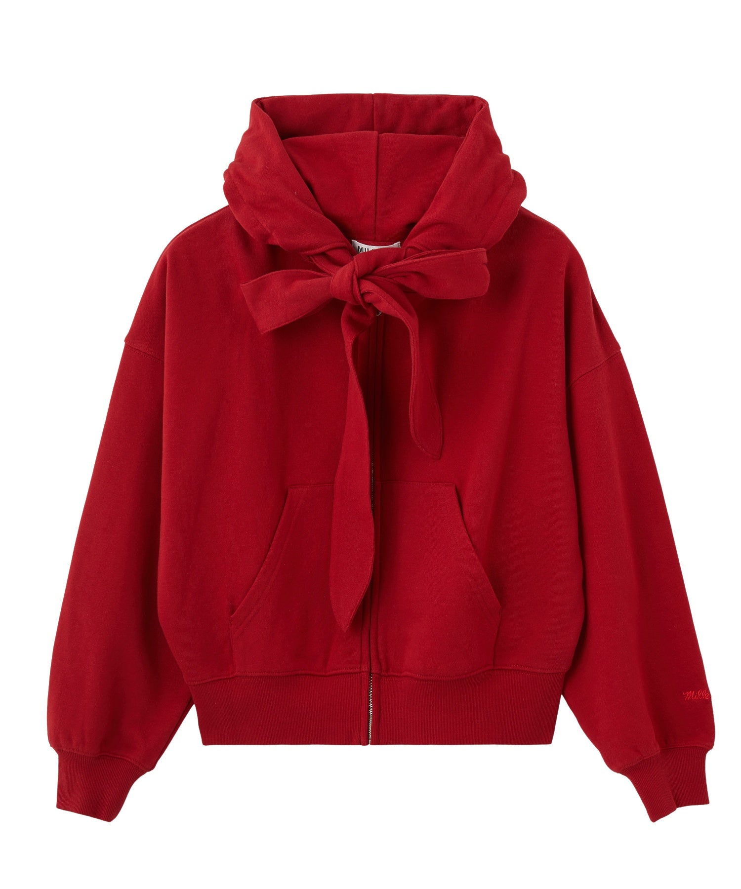 BIG RIBBON SWEAT ZIP HOODIE