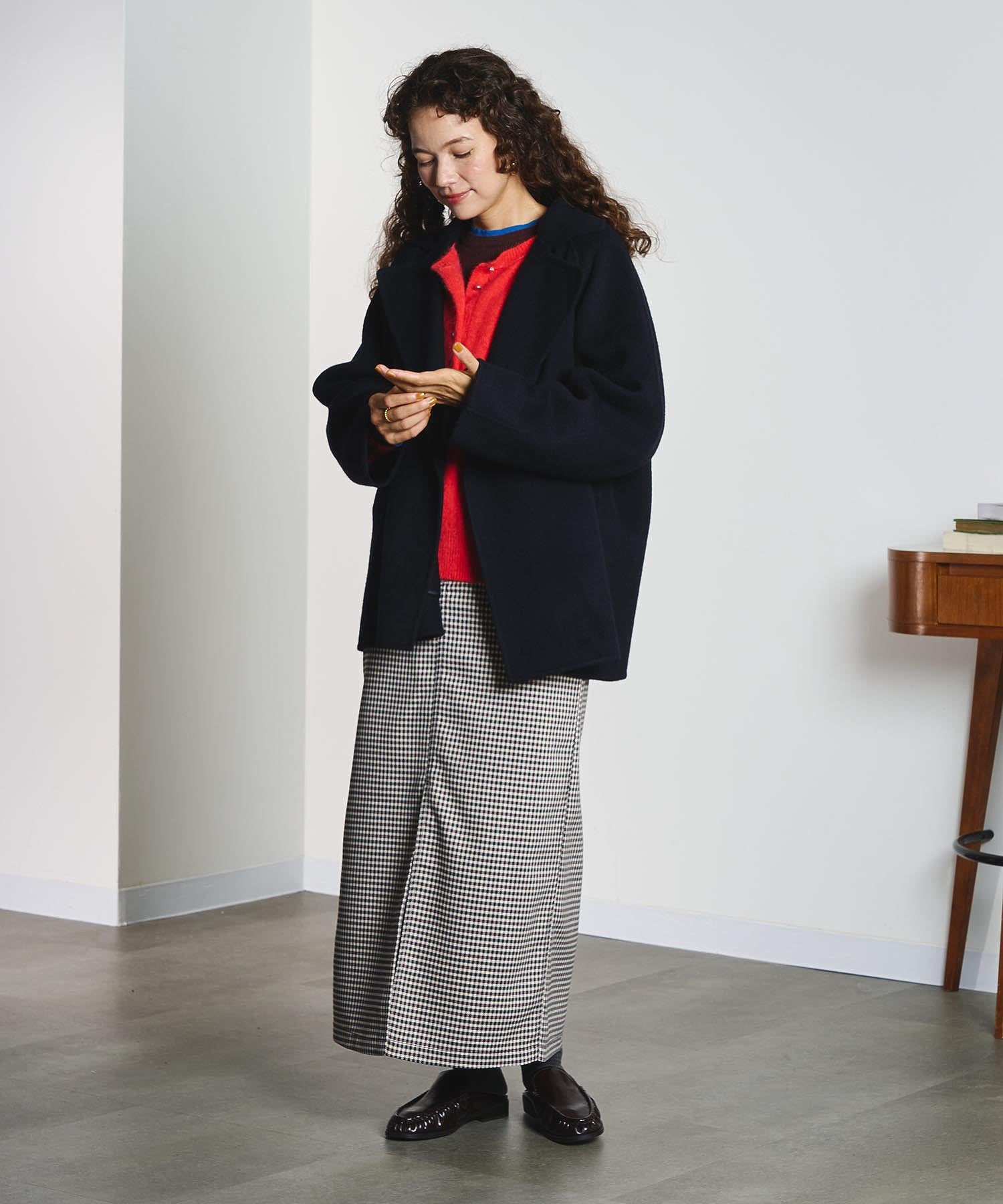 CREOLME/CHECK PENCIL SKIRT