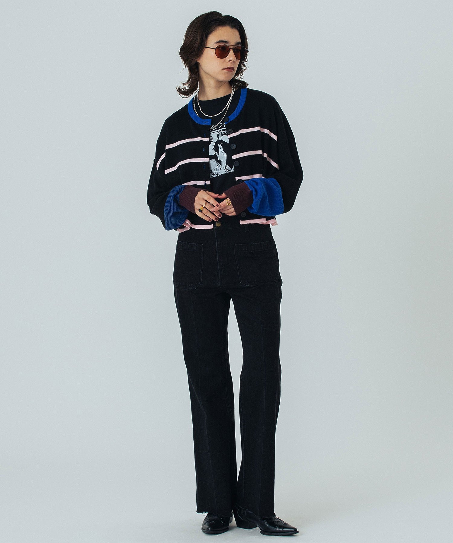 CREOLME/フレアデニムパンツ