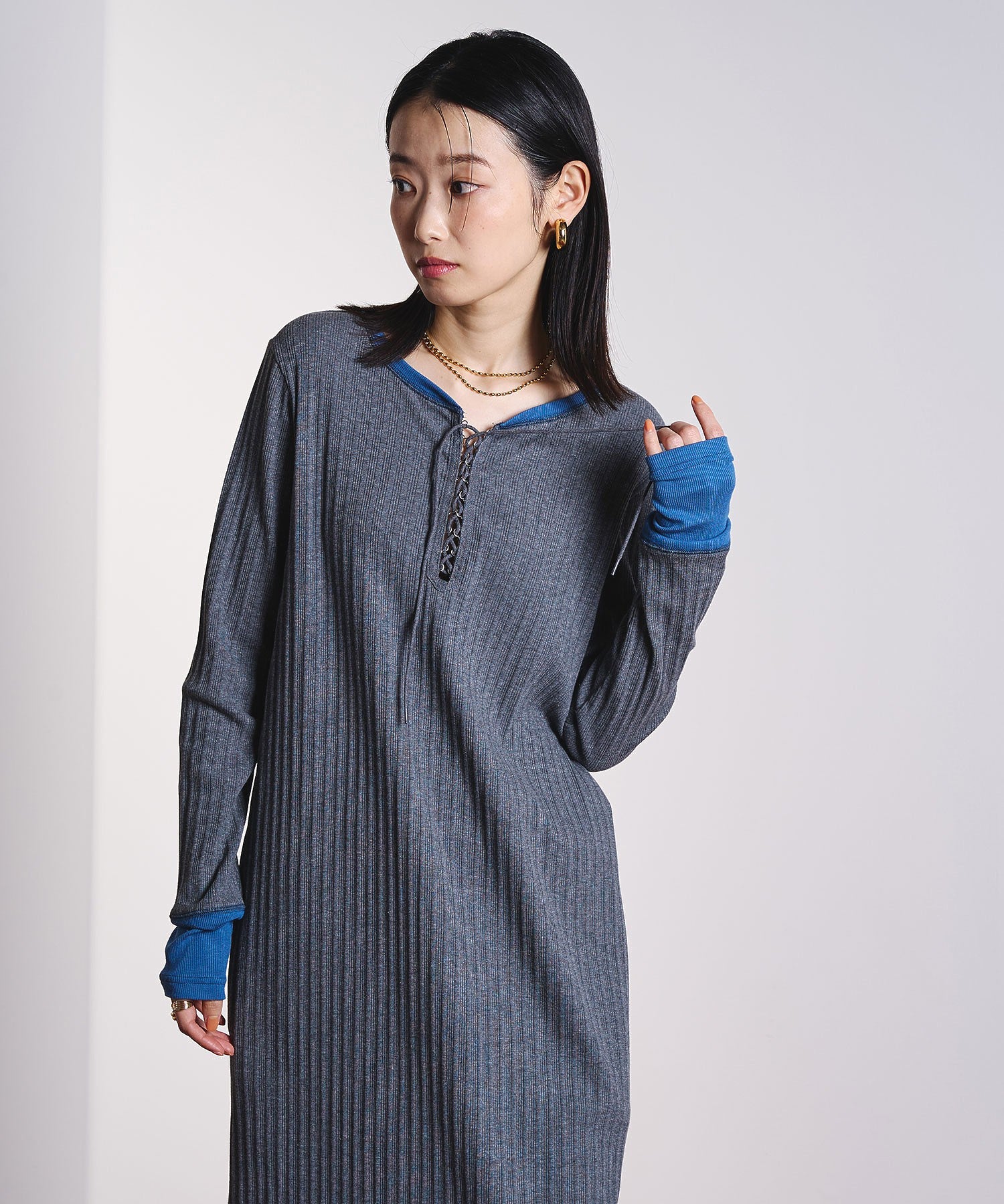 LACEUP CUT DRESS