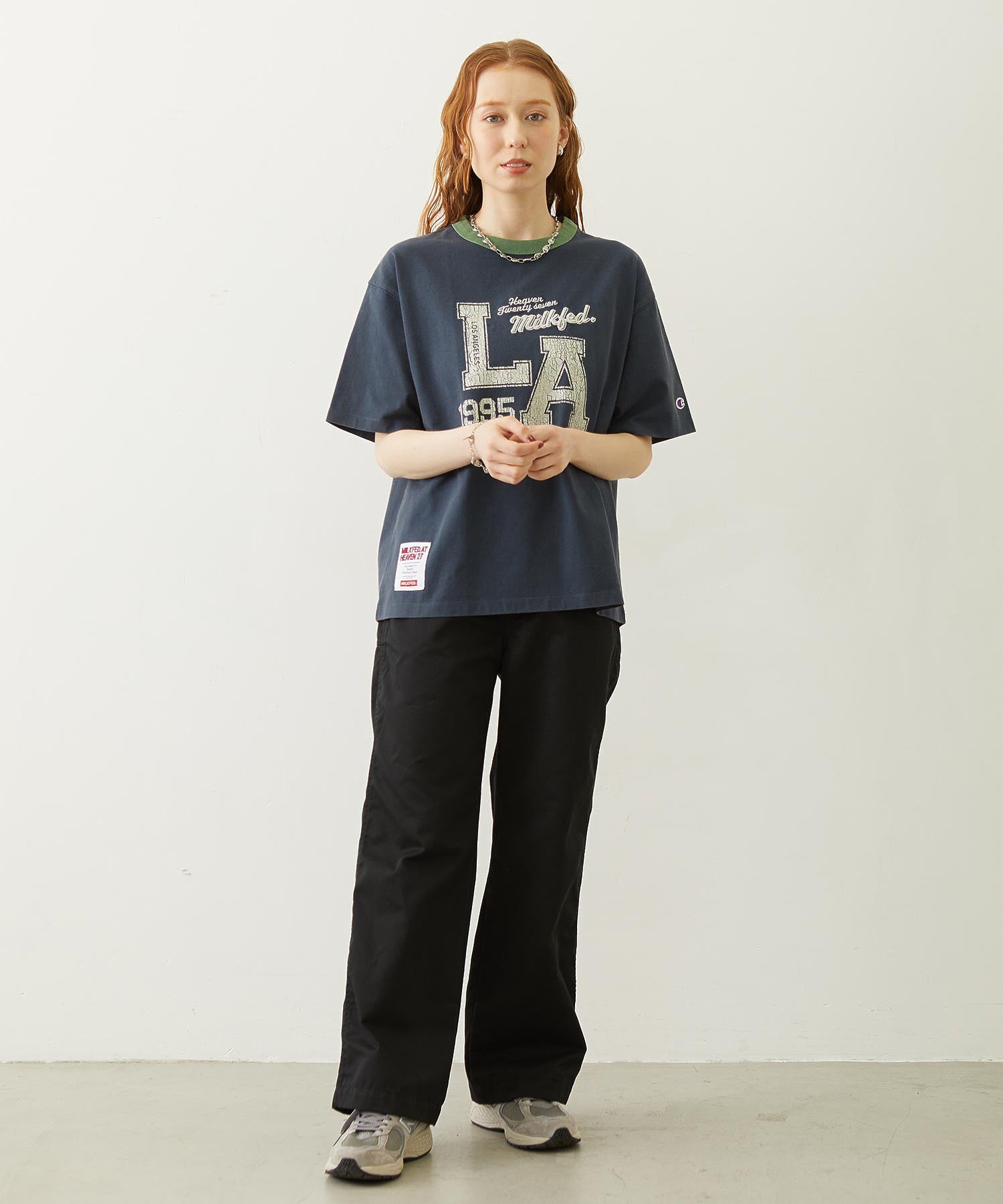 MILKFED.×CHAMPION LA LOGO S/S TEE