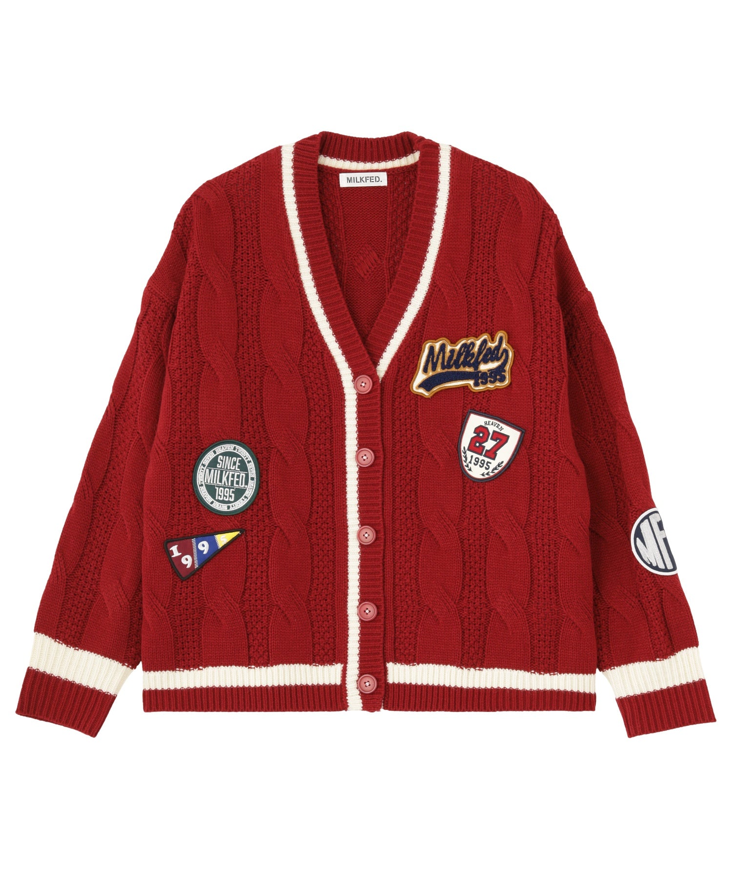 CRICKET KNIT PATCH CARDIGAN