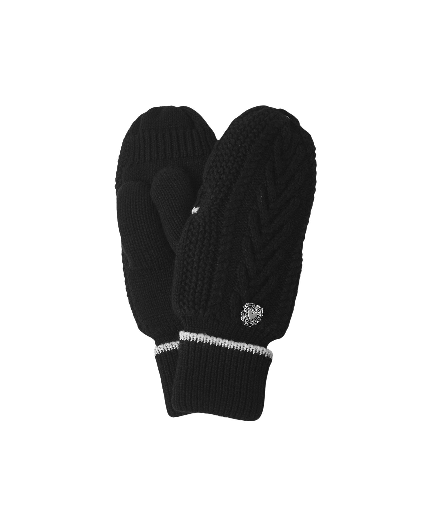 HEART CABLE MITTENS