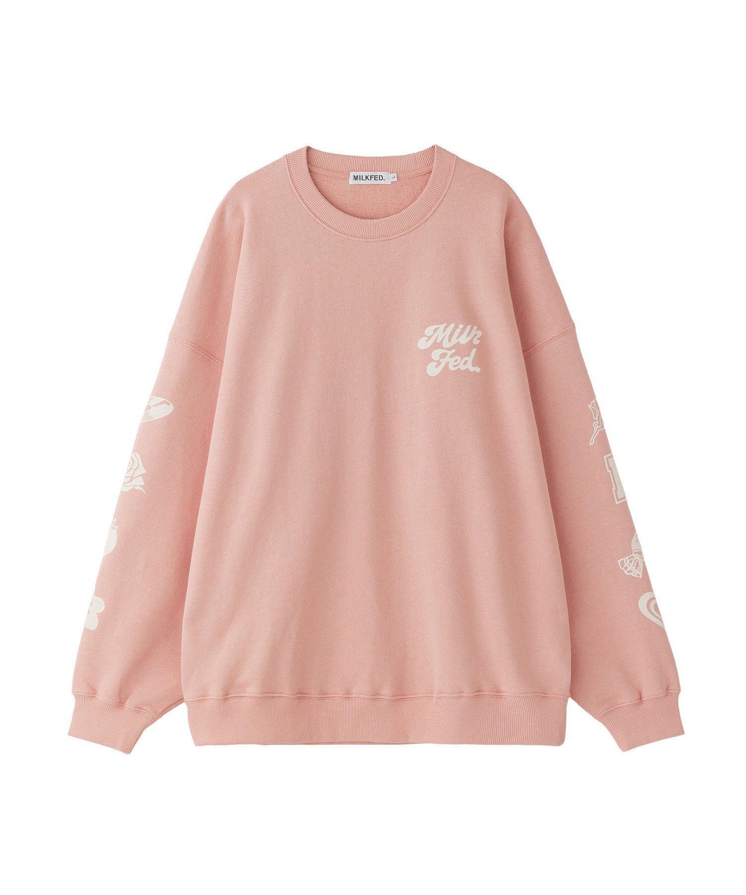 PRINTED SLEEVE SWEAT TOP