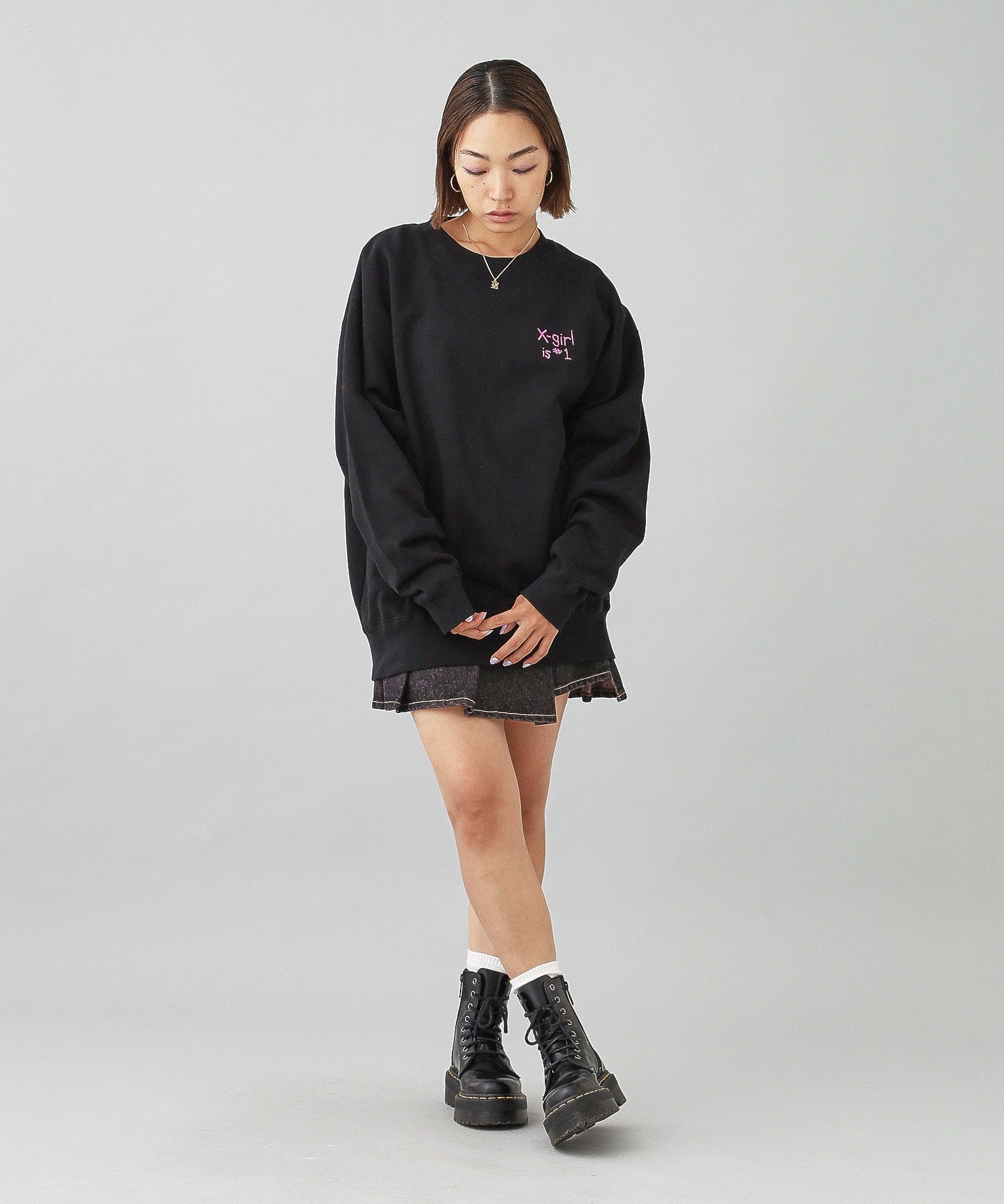 X-girl FLAG BIG SWEAT TOP