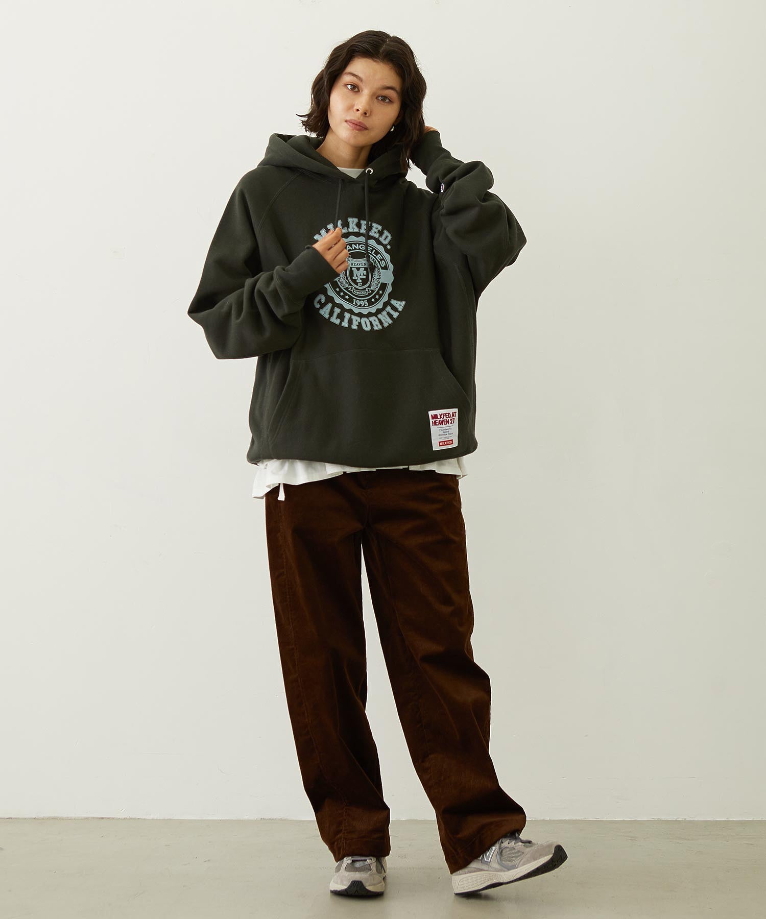 MILKFED. × CHAMPION COLLEGE LOGO SWEAT HOODIE