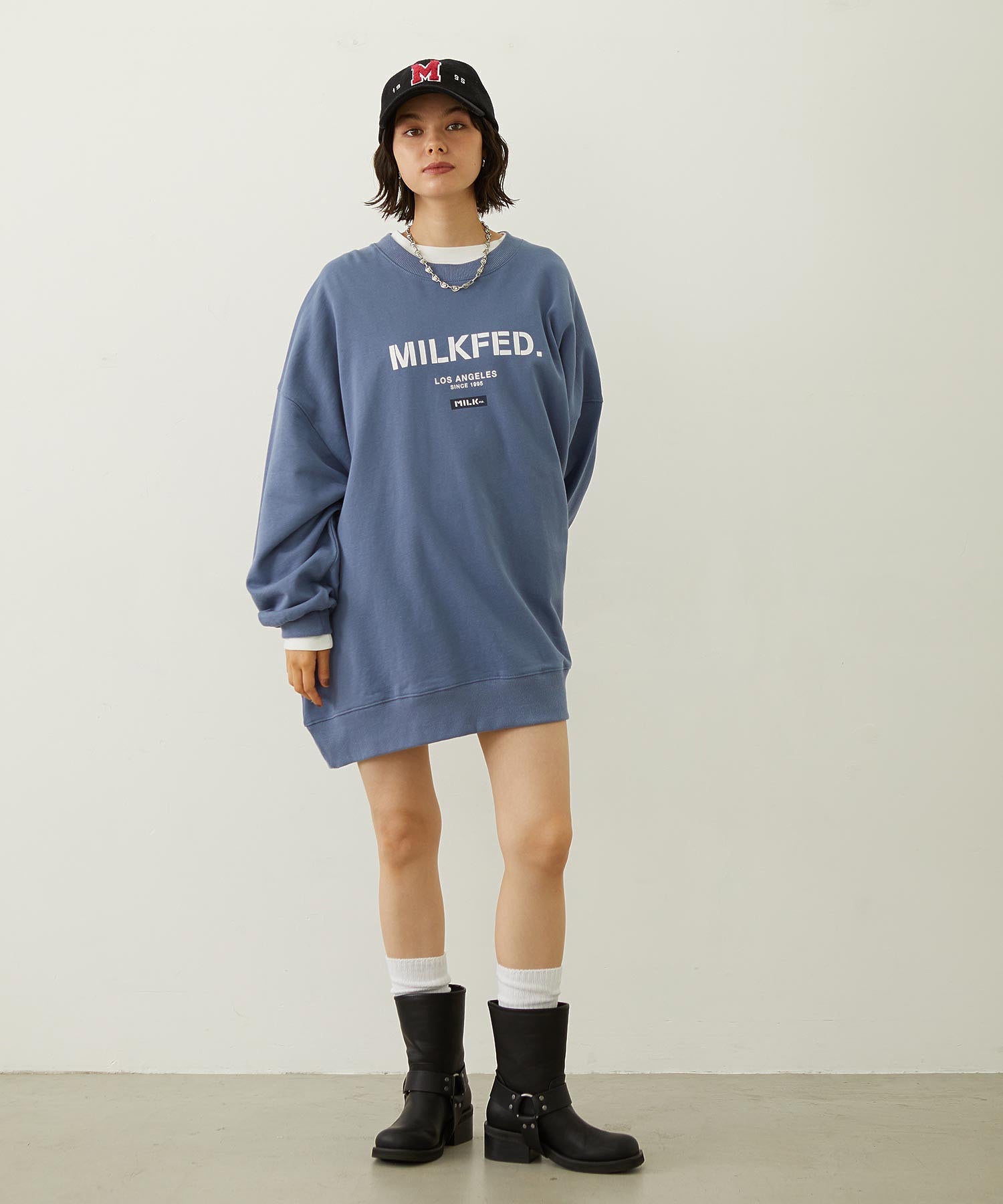 STENCIL AND BAR LOGO BIG SWEAT TOP