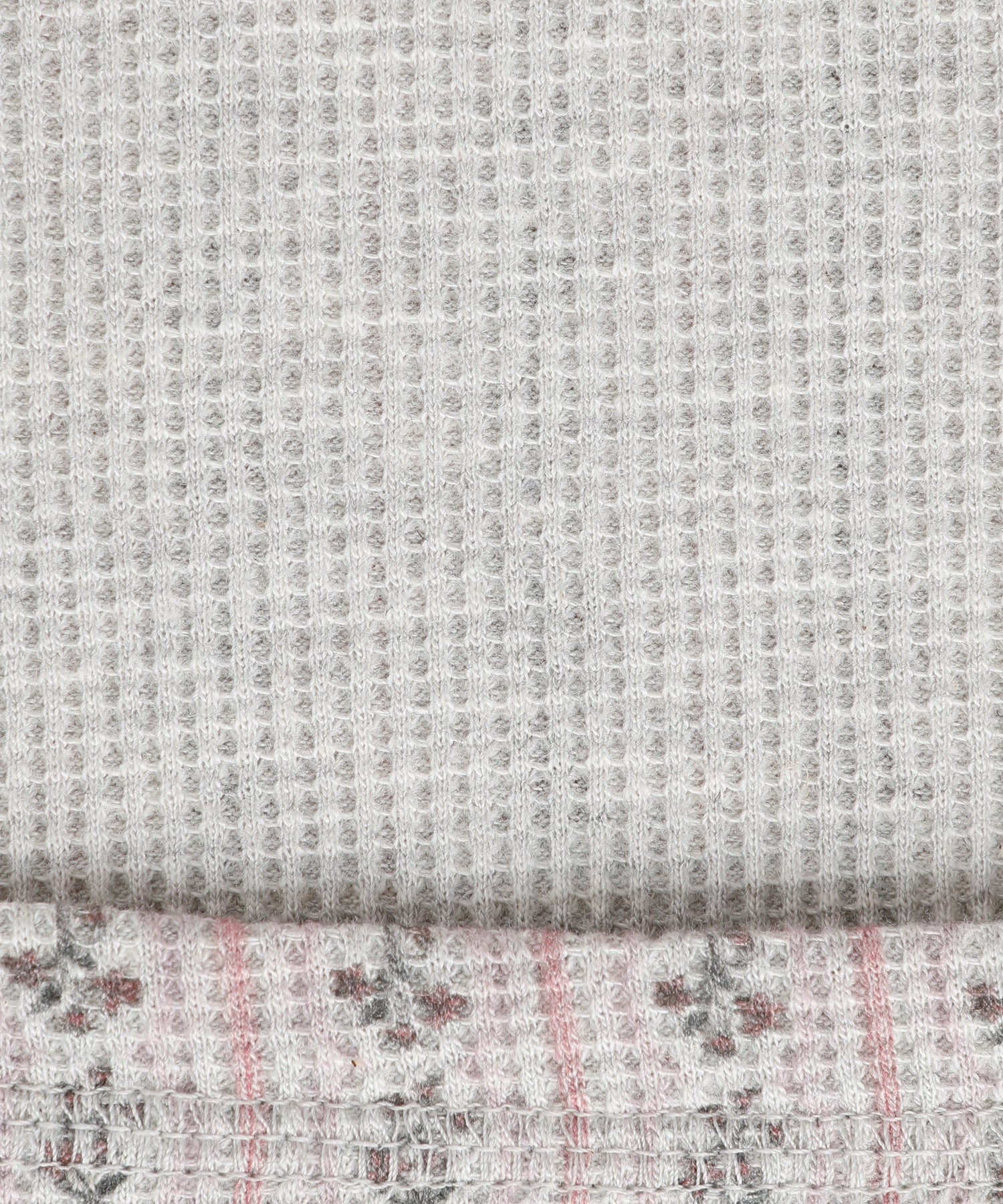 STRIPED FLOWER WAFFLE L/S TOP