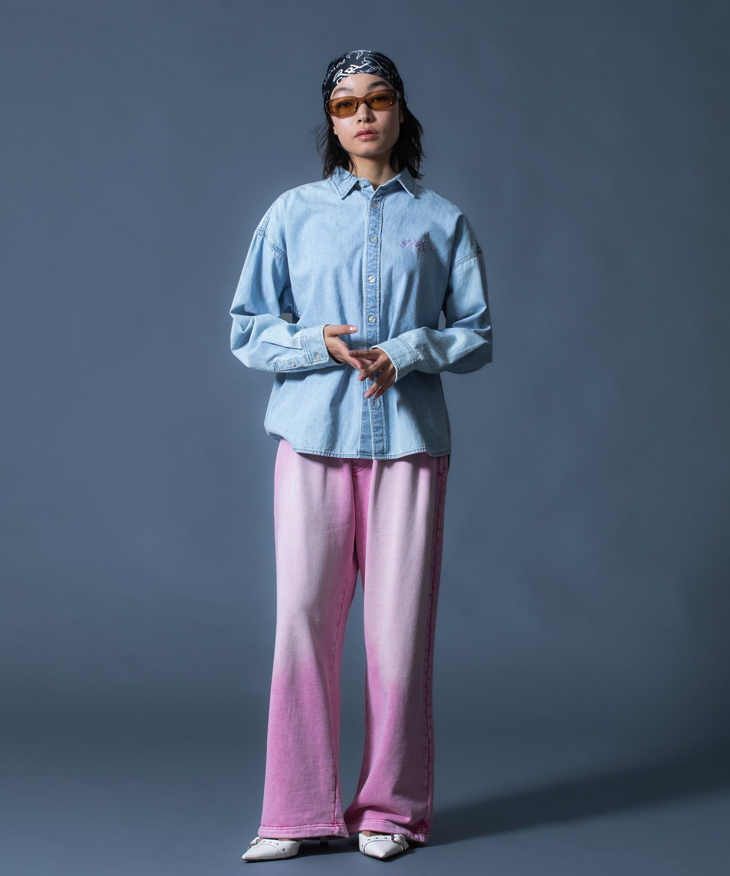 FACE LABEL WASHED SWEATPANTS