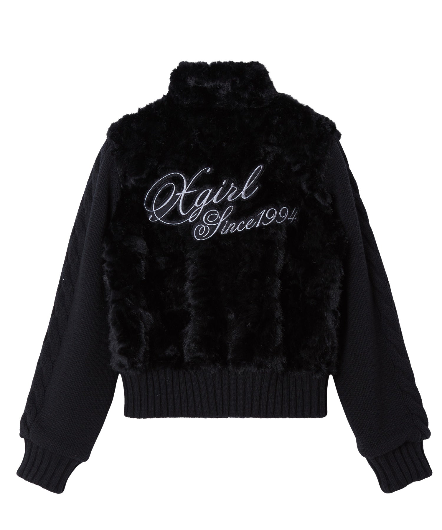 FAUX FUR AND KNIT JACKET