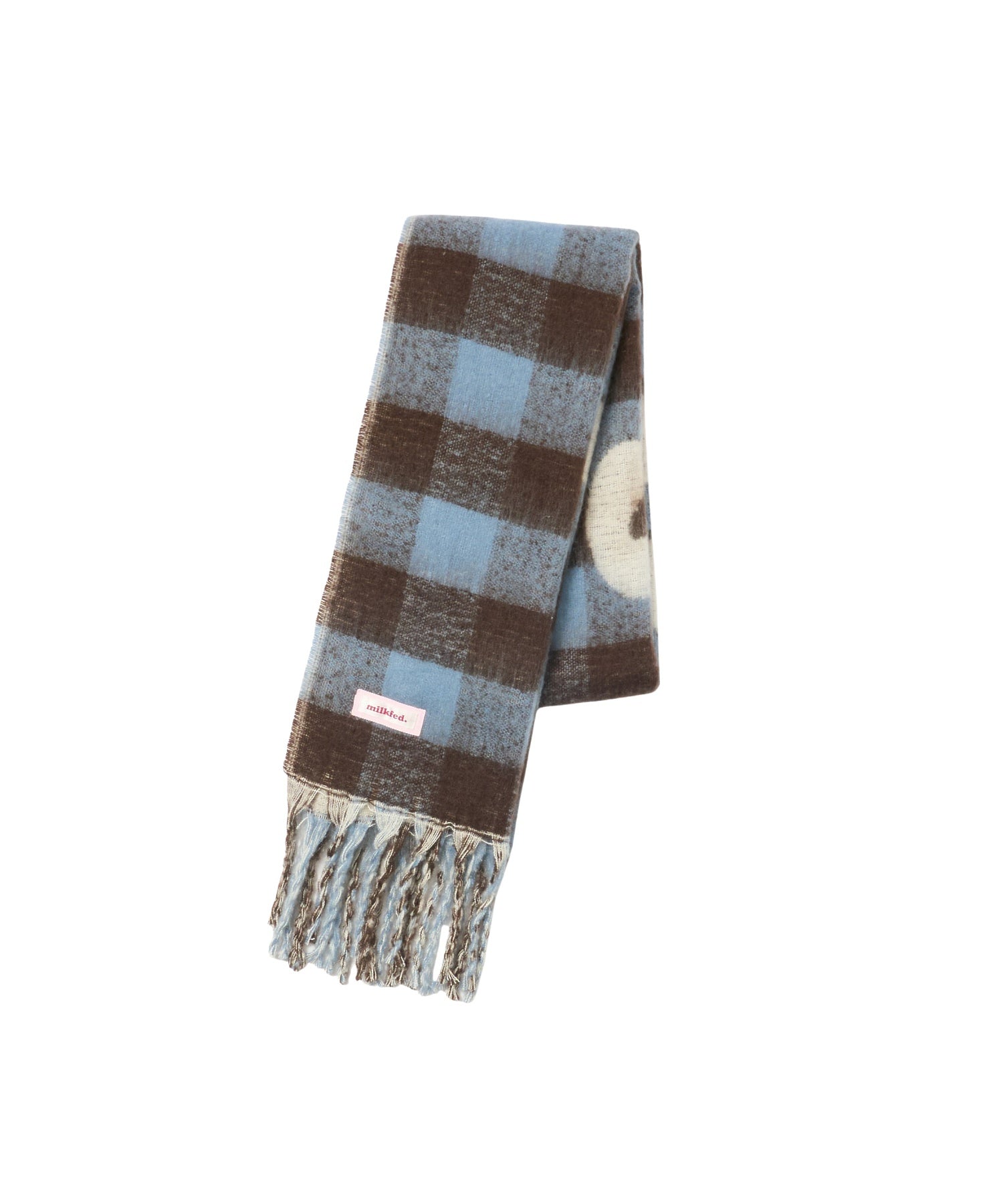 GINGHAM CHECK LOGO STOLE