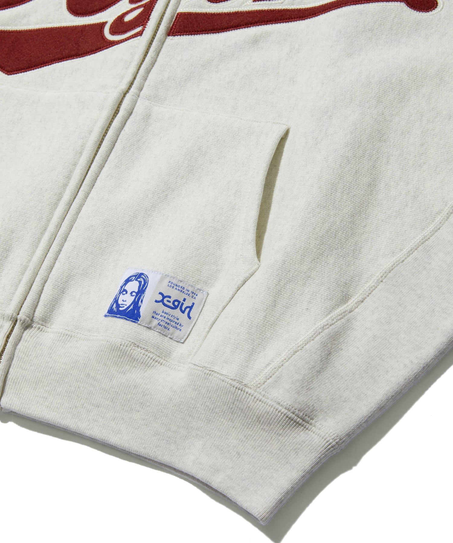 X-girl x Champion REVERSE WEAVE® PATCHED LOGO ZIP UP HOODIE