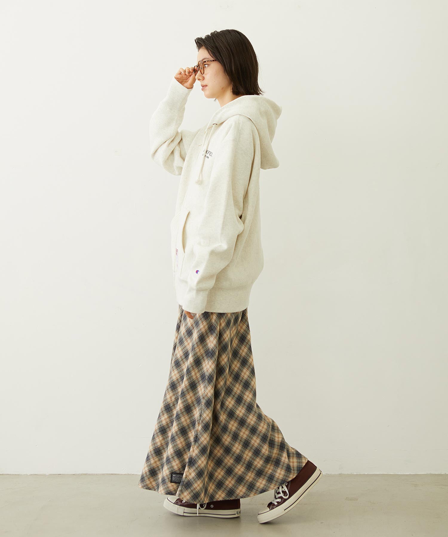 FLARE PLAID SKIRT
