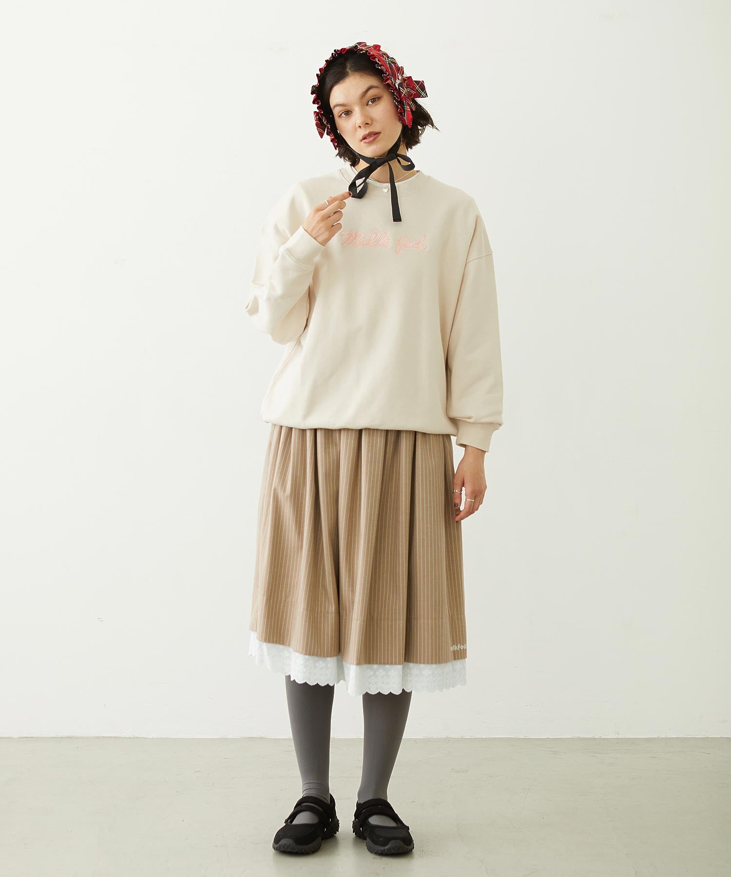 FRILLED TARTAN EARMUFFS