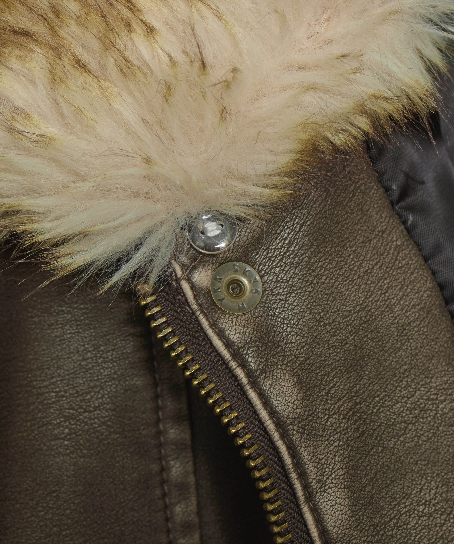 EMBOSSED LOGO PATCH DISTRESSED FAUX LEATHER JACKET