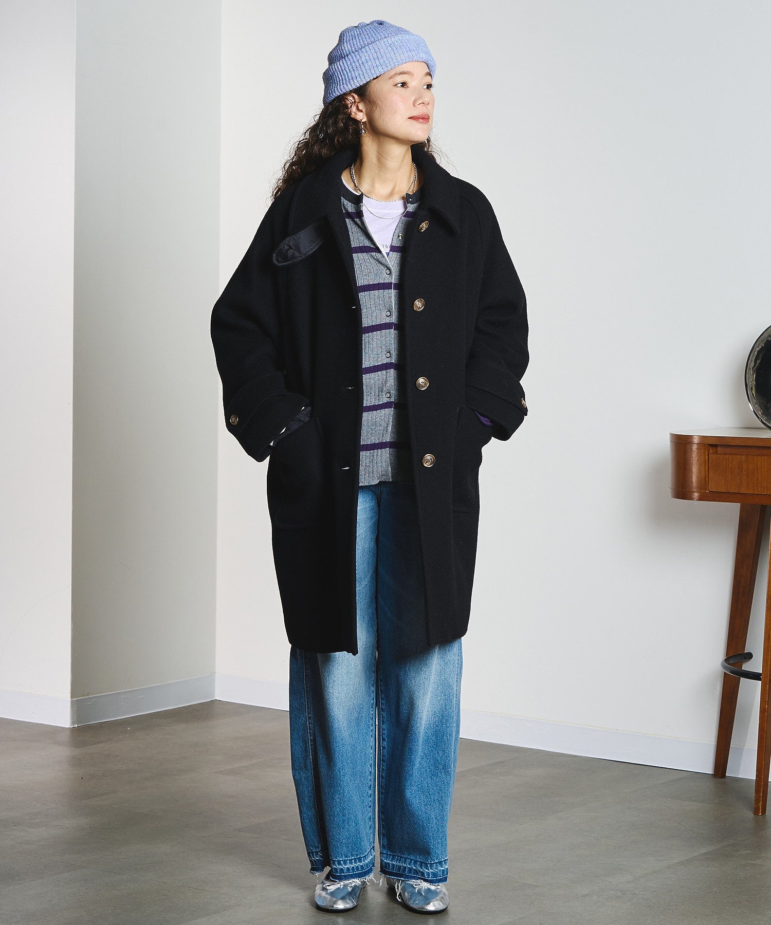 CREOLME/MULTI STRIPE KNIT CARDIGAN