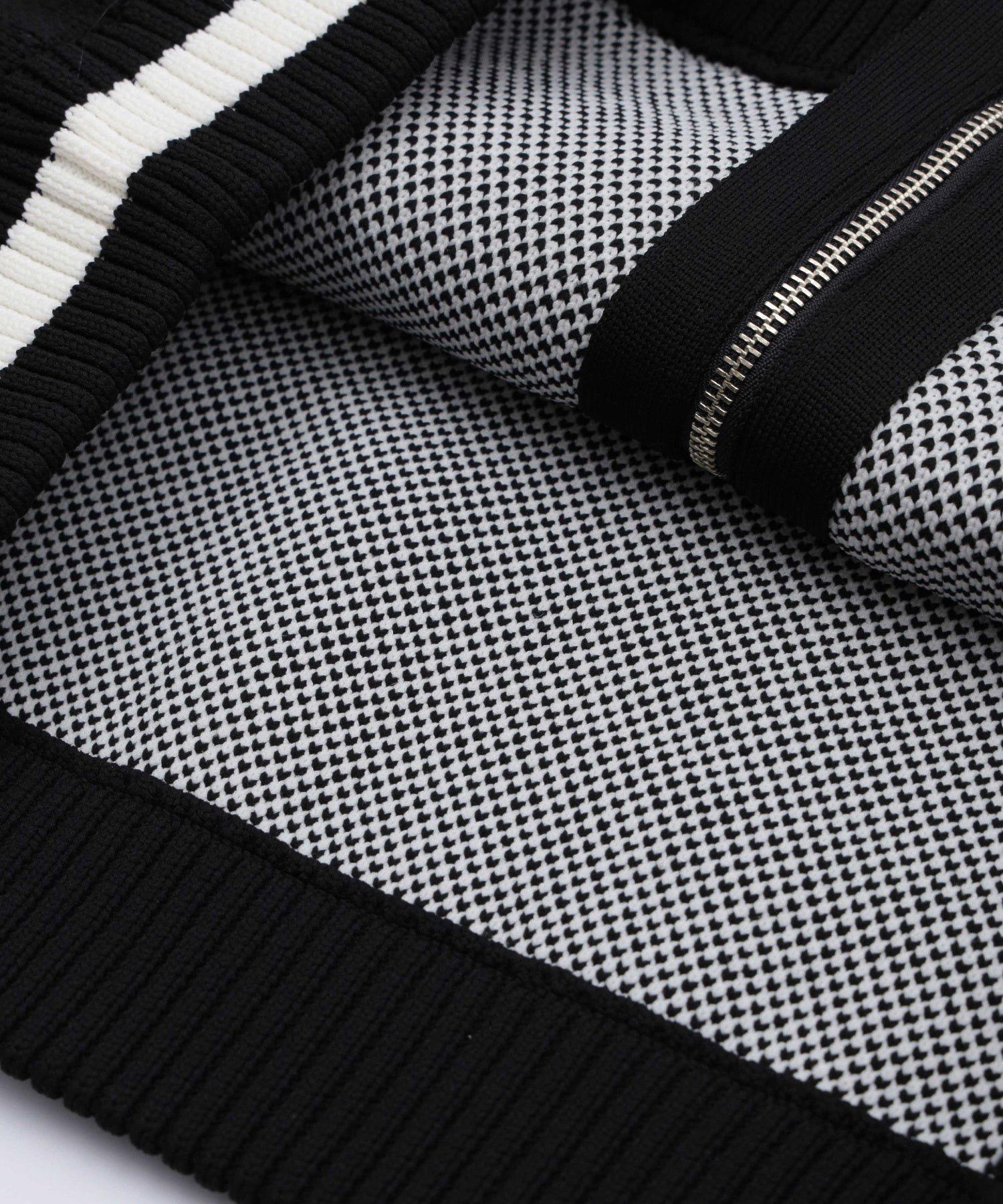 PATCH AND JACQUARD STADIUM KNIT JACKET