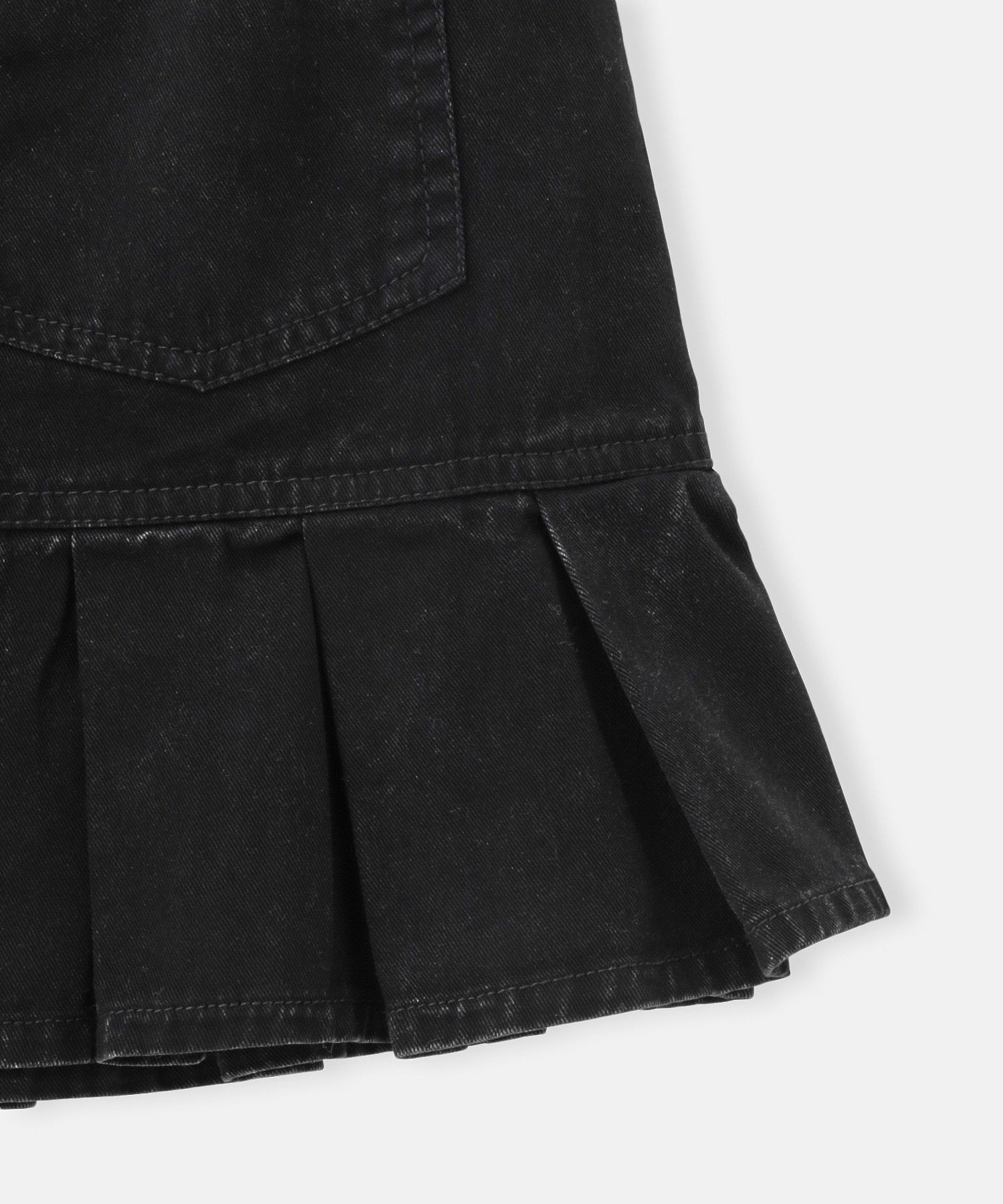 WAIST RIB PLEATED MINI SKIRT