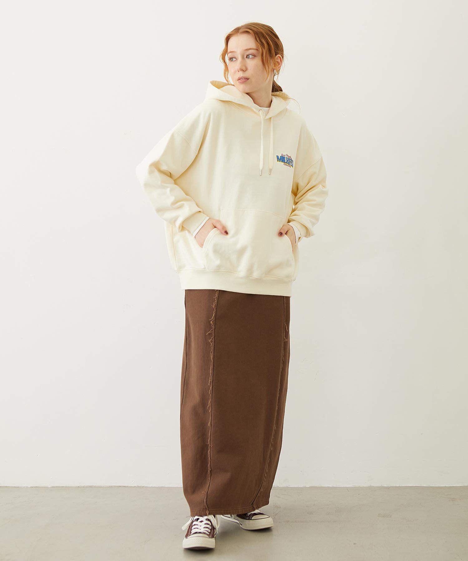FADED SWEAT LONG SKIRT