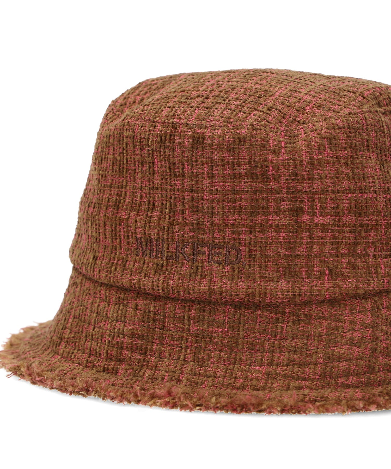 TWEED FRINGE BUCKET HAT