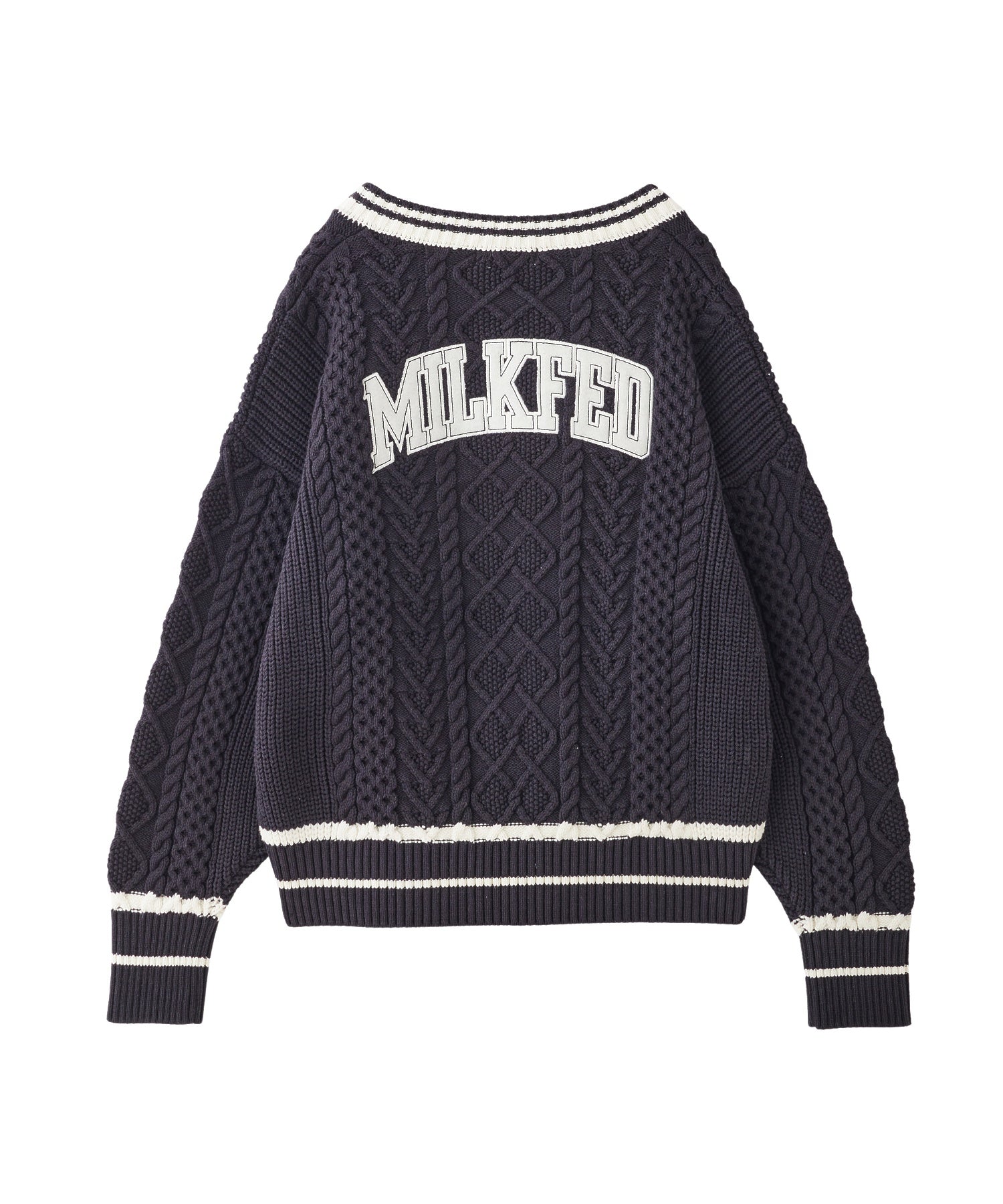 MILKFED. PATCH V-NECK KNIT
