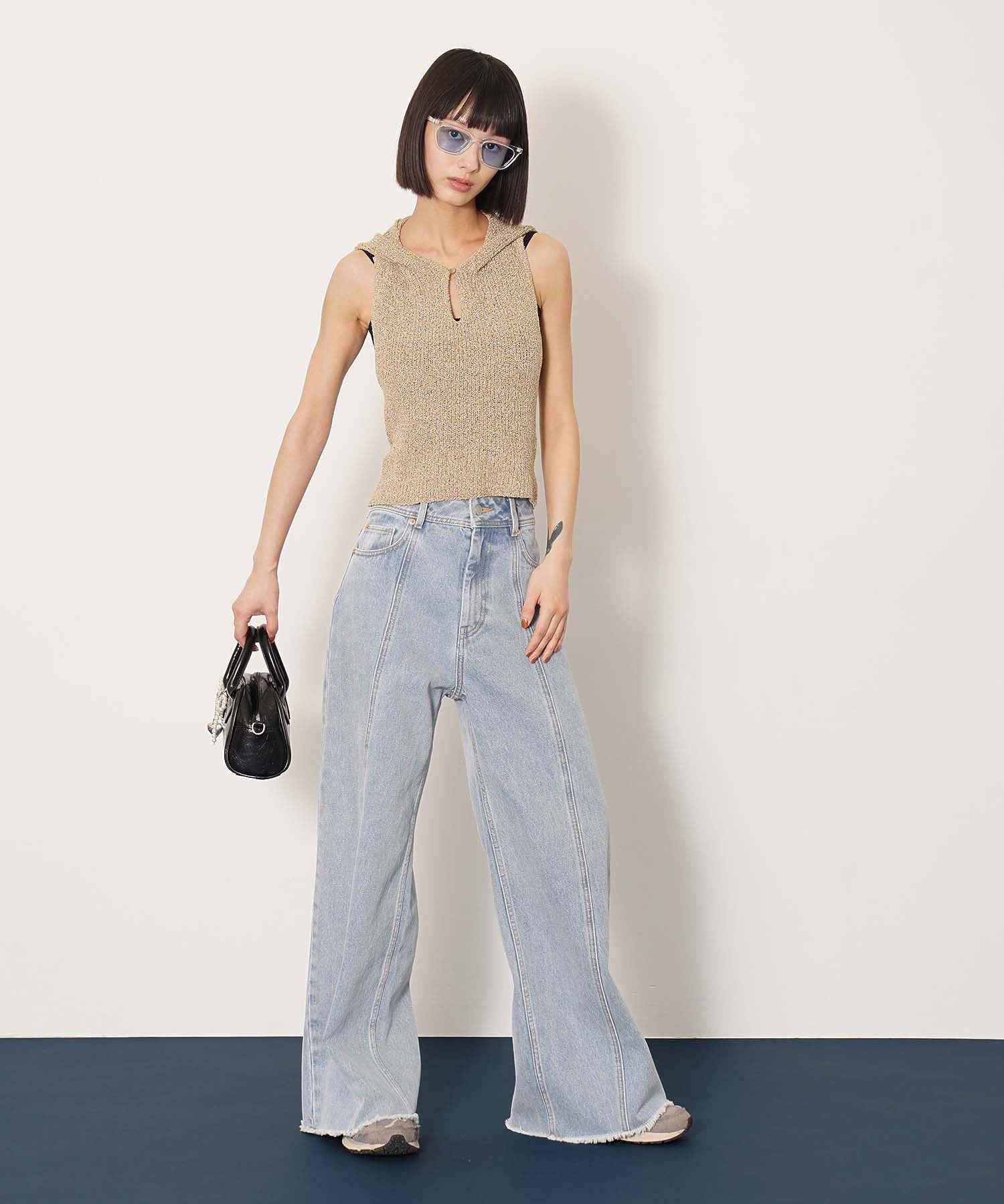 ＜人気アイテム再入荷＞バックオープンニットフーディー