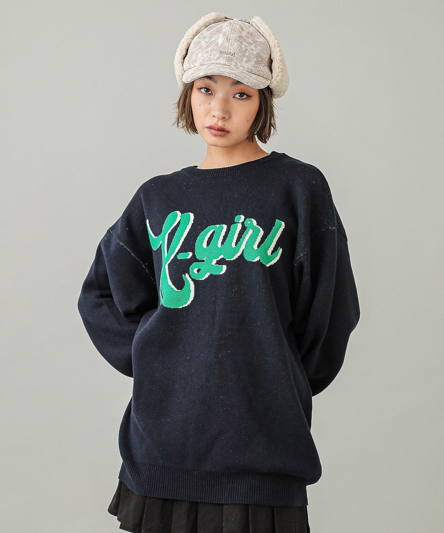 LOGO JACQUARD KNIT TOP