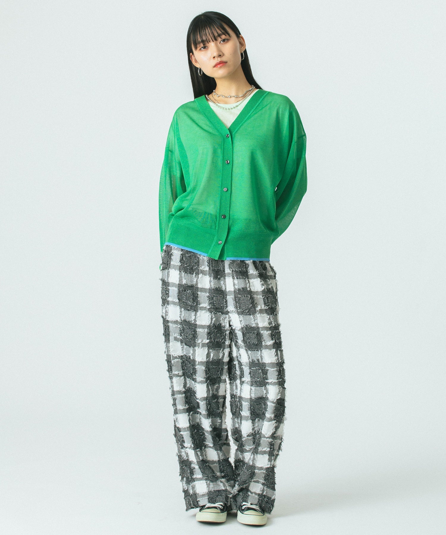 チェックイージーパンツ