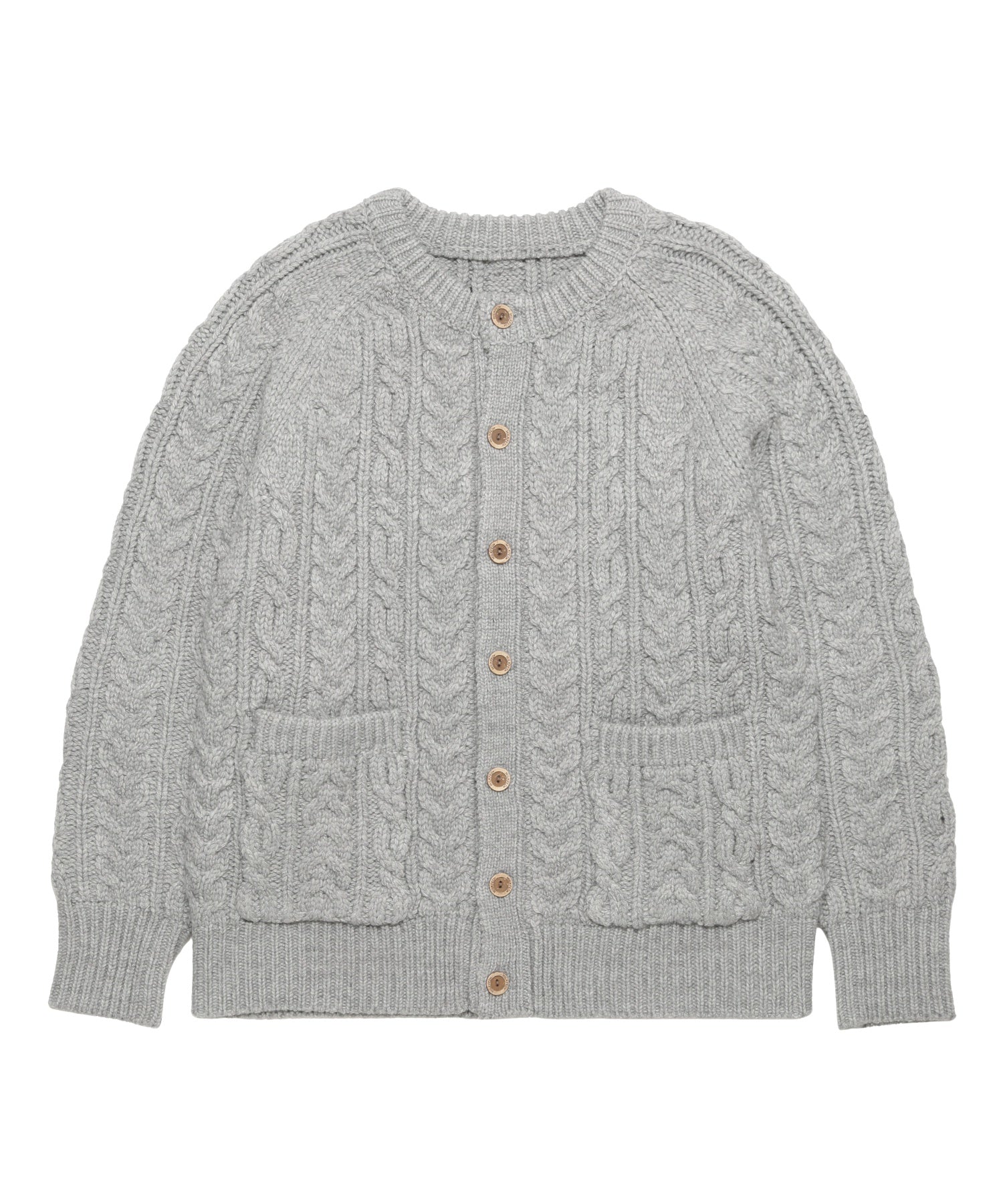 HEART ELBOW CABLE KNIT CARDIGAN